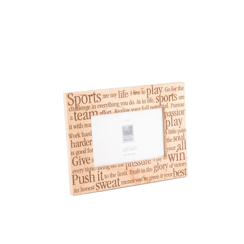 Amerigo Lasercraft. Wide Wooden Laser-Cut Picture Frame. Medium Size