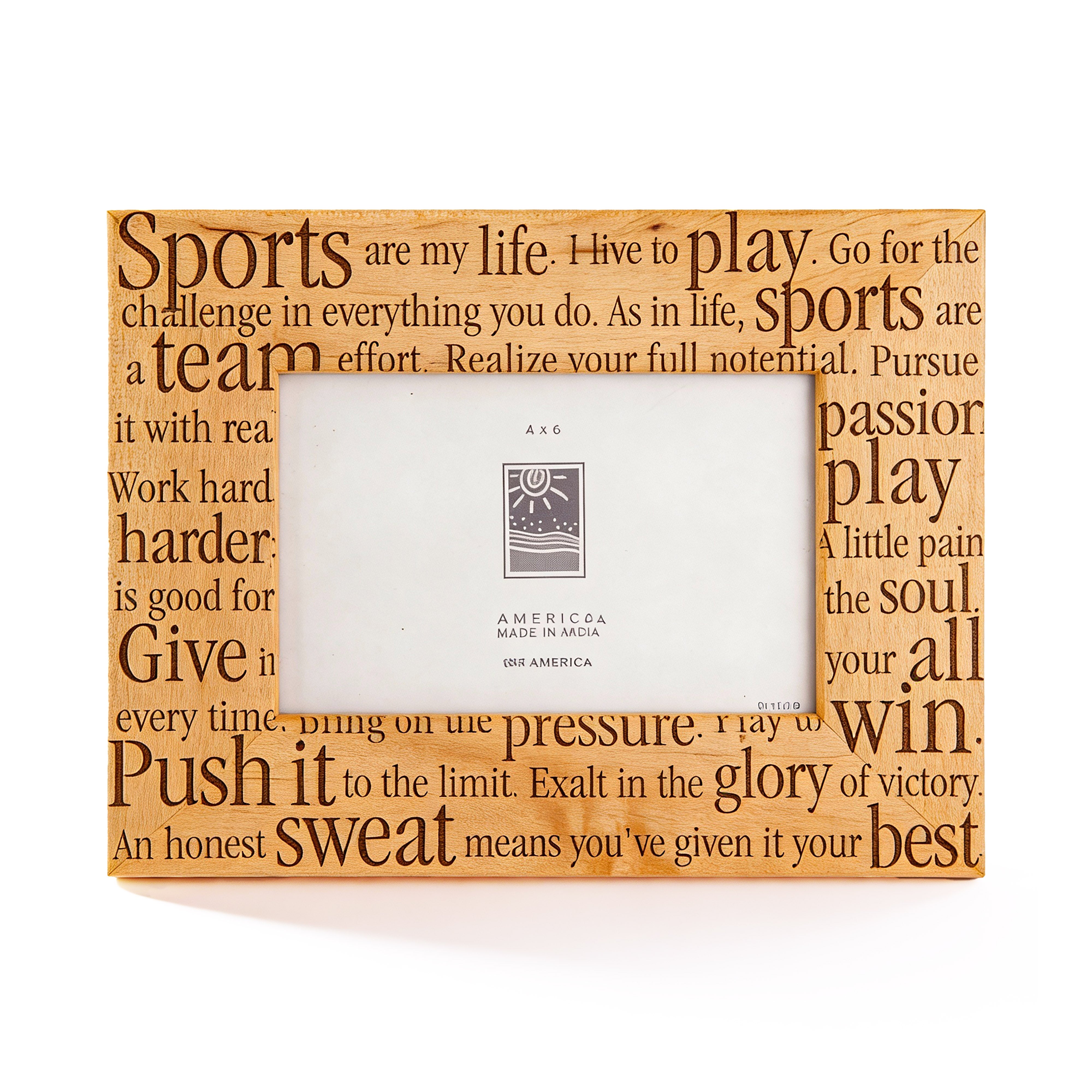 Amerigo Lasercraft. Wide Wooden Laser-Cut Picture Frame. Medium Size