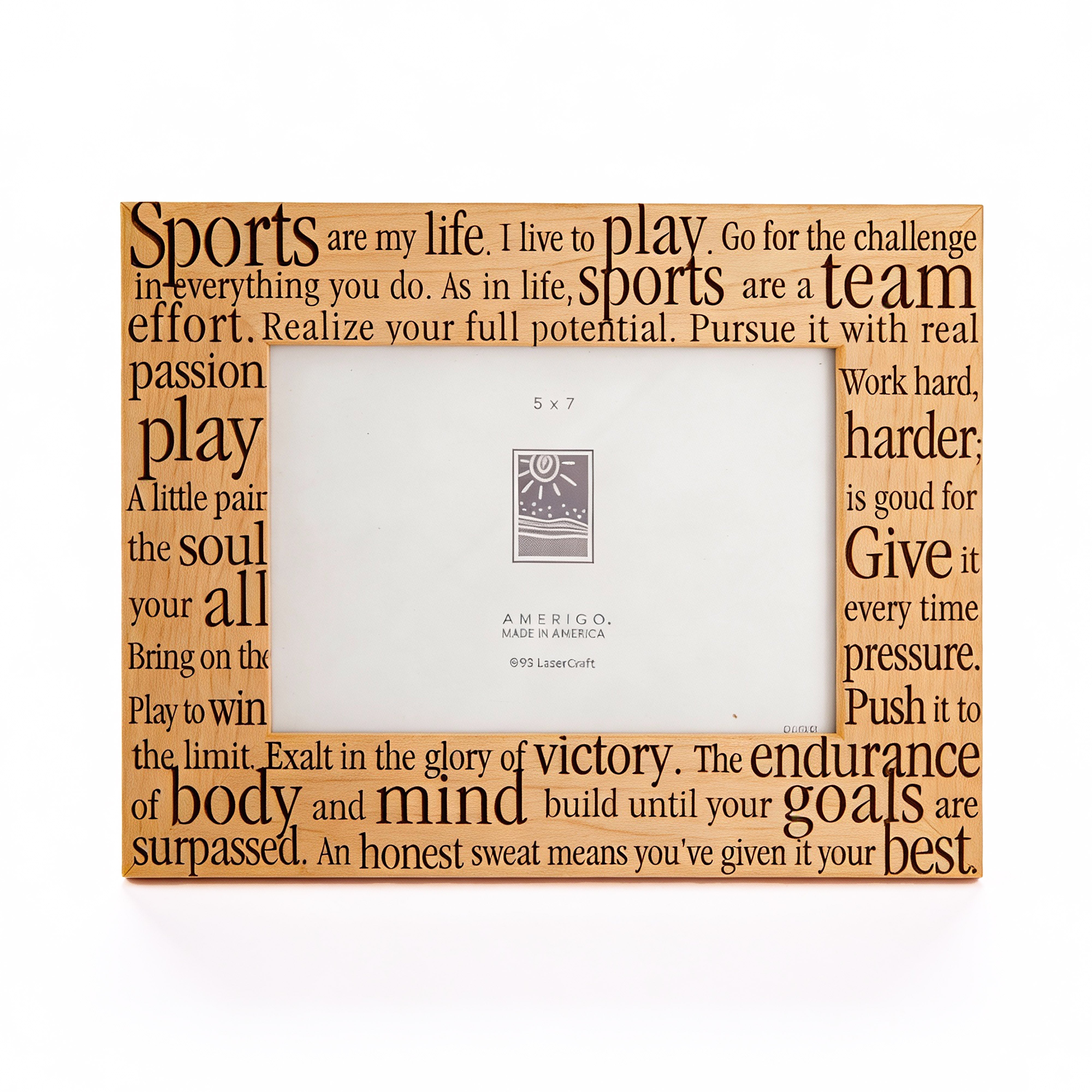 Amerigo Lasercraft. Wide Wooden Laser-Cut Picture Frame. Large Size