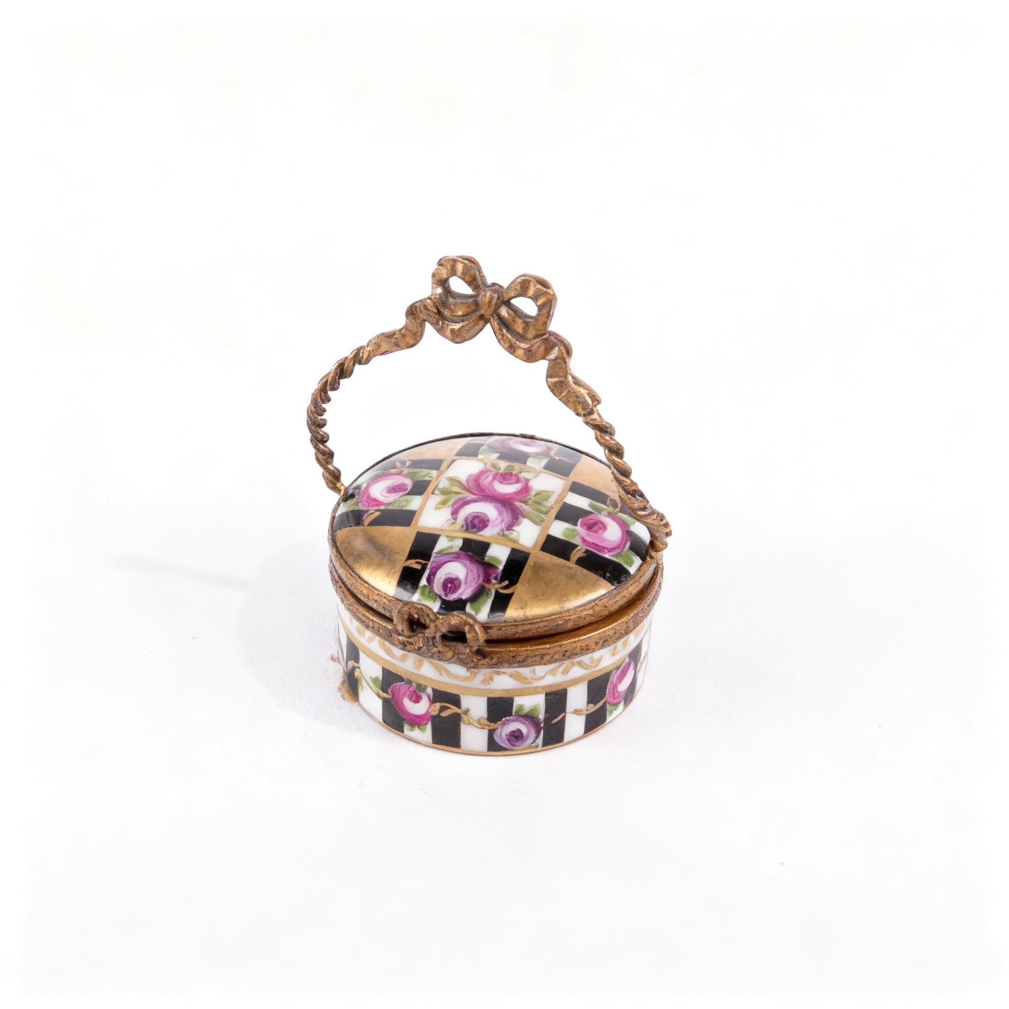 Idée Art Exclusive. Porcelain Box with Floral Illustration. Small Size
