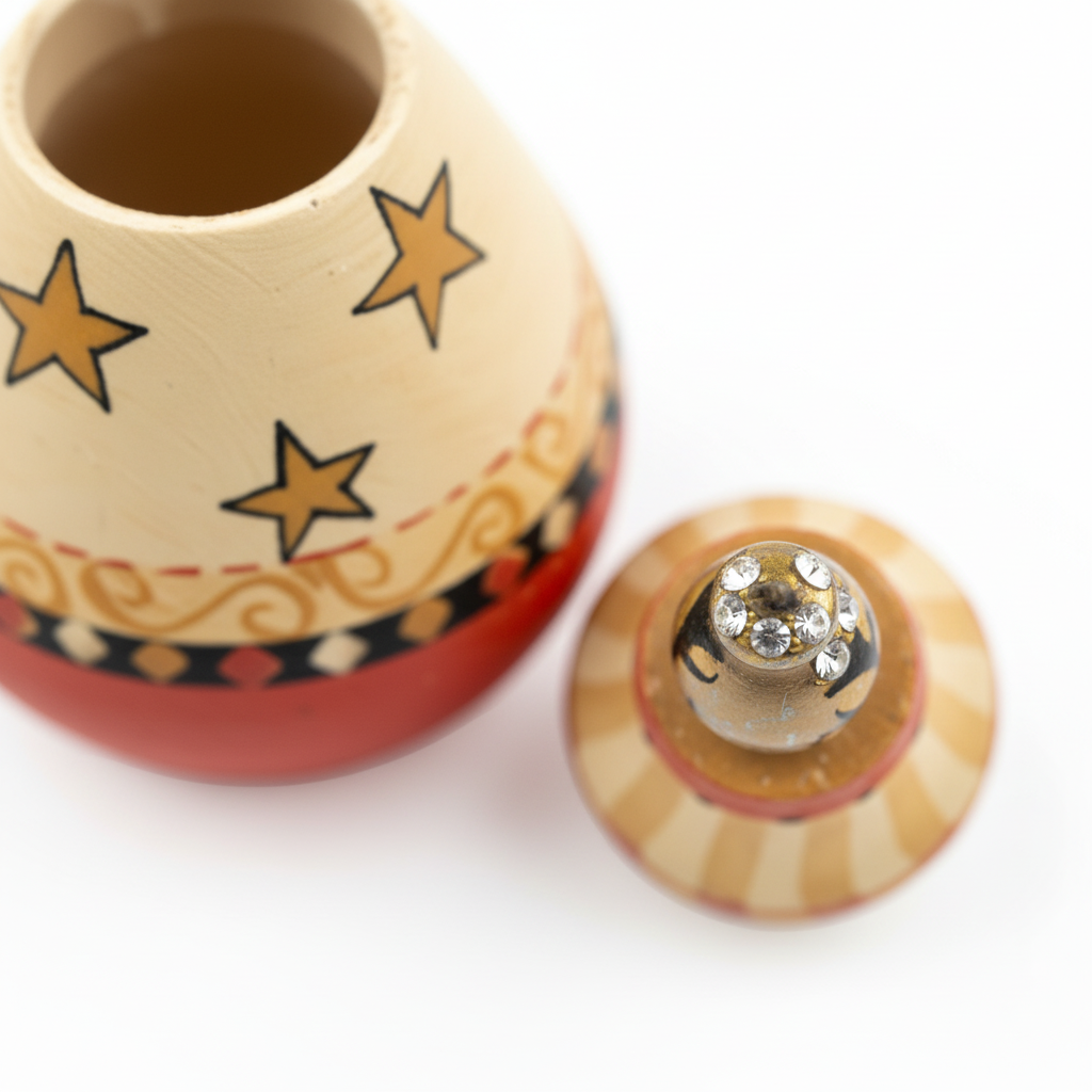 Idée Art Exclusive. Wooden Box with Stars Design. Small Size