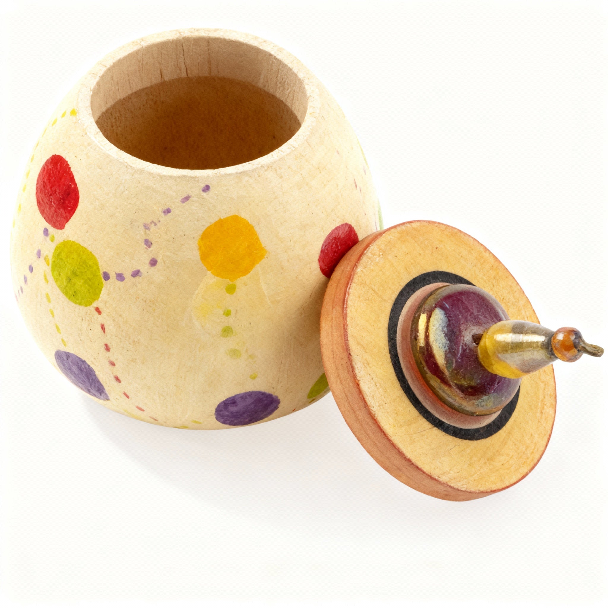 Idée Art Exclusive. Hand-painted Round Wooden Box. Small Size