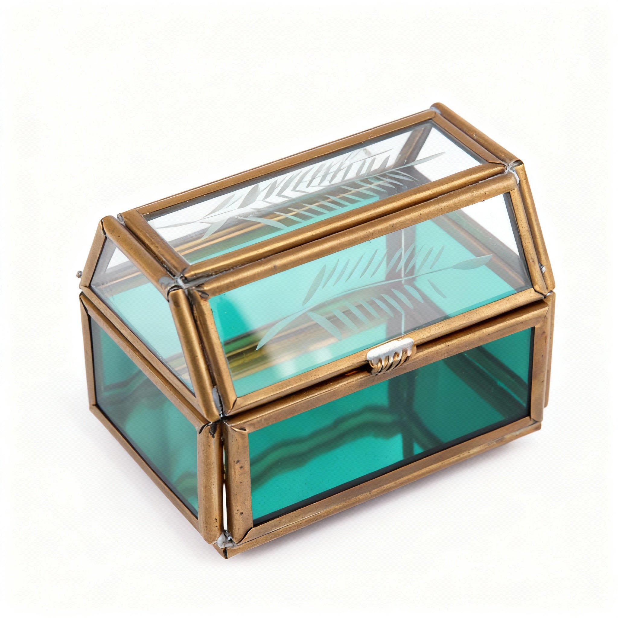 Idée Art Exclusive. Green Glass Souvenir Box.