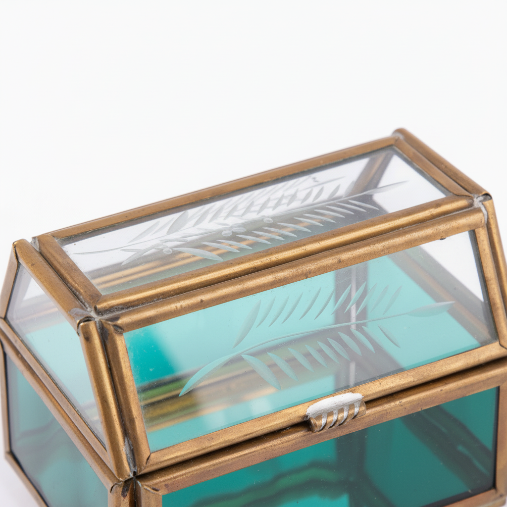 Idée Art Exclusive. Green Glass Souvenir Box.