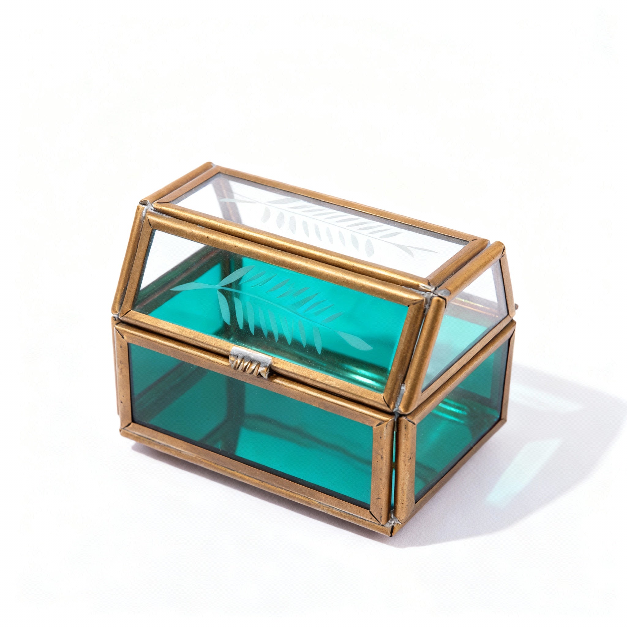 Idée Art Exclusive. Green Glass Souvenir Box.