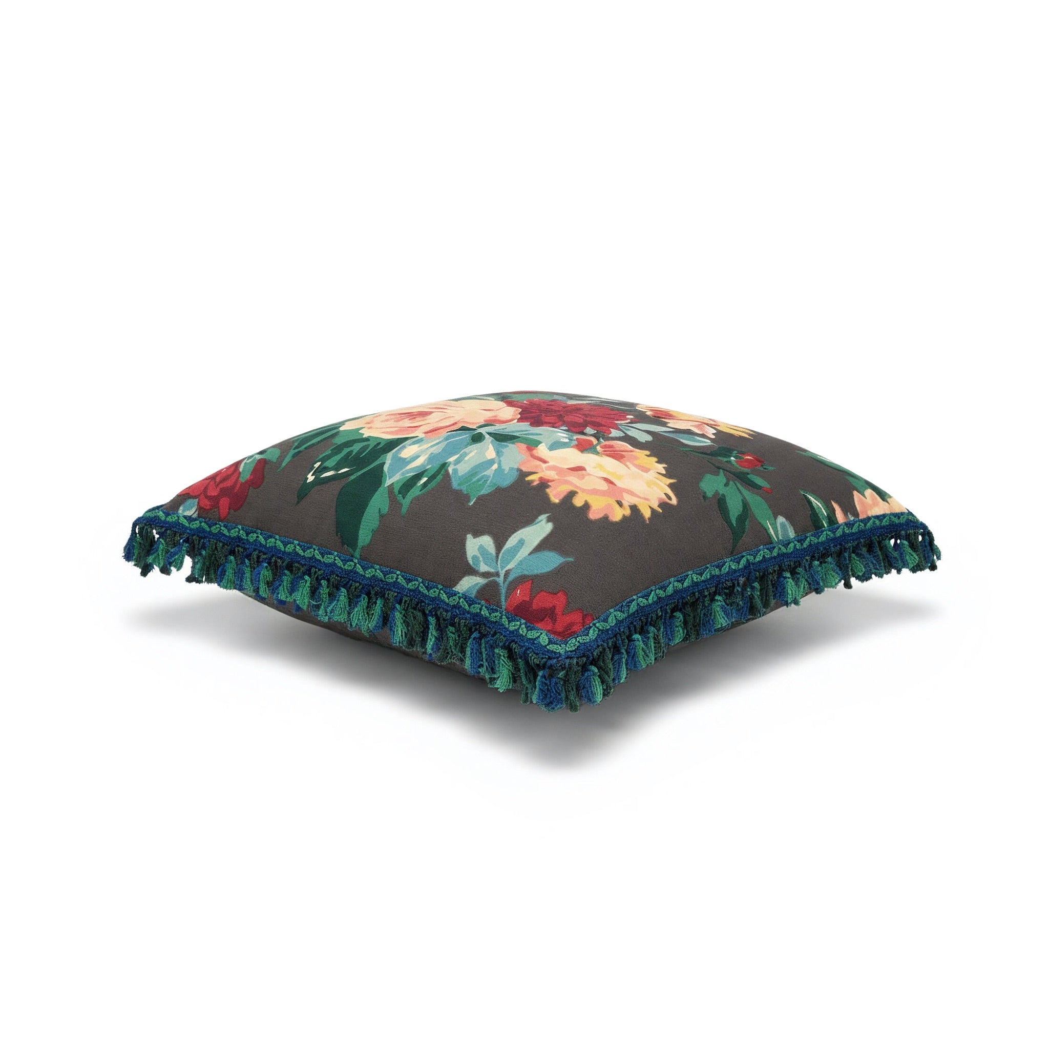 Idée Art Exclusive. Square Cushion with Roses Motif. Large Size