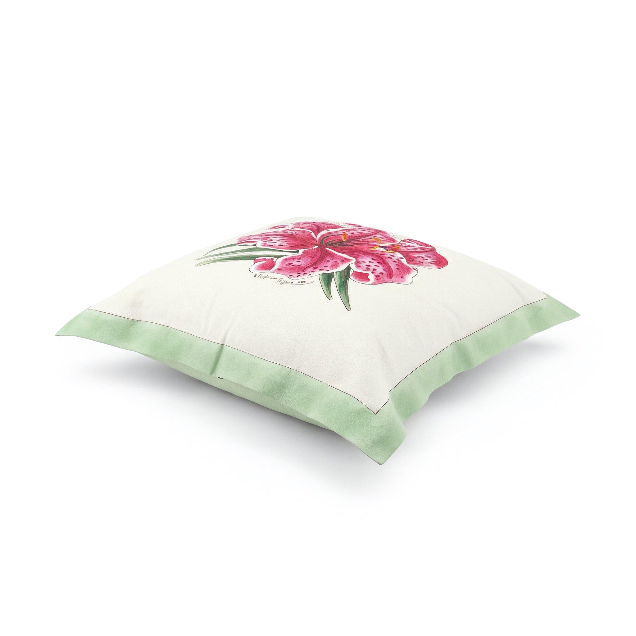 Idée Art Exclusive. Square Cushion With A Rose Motif. Large Size