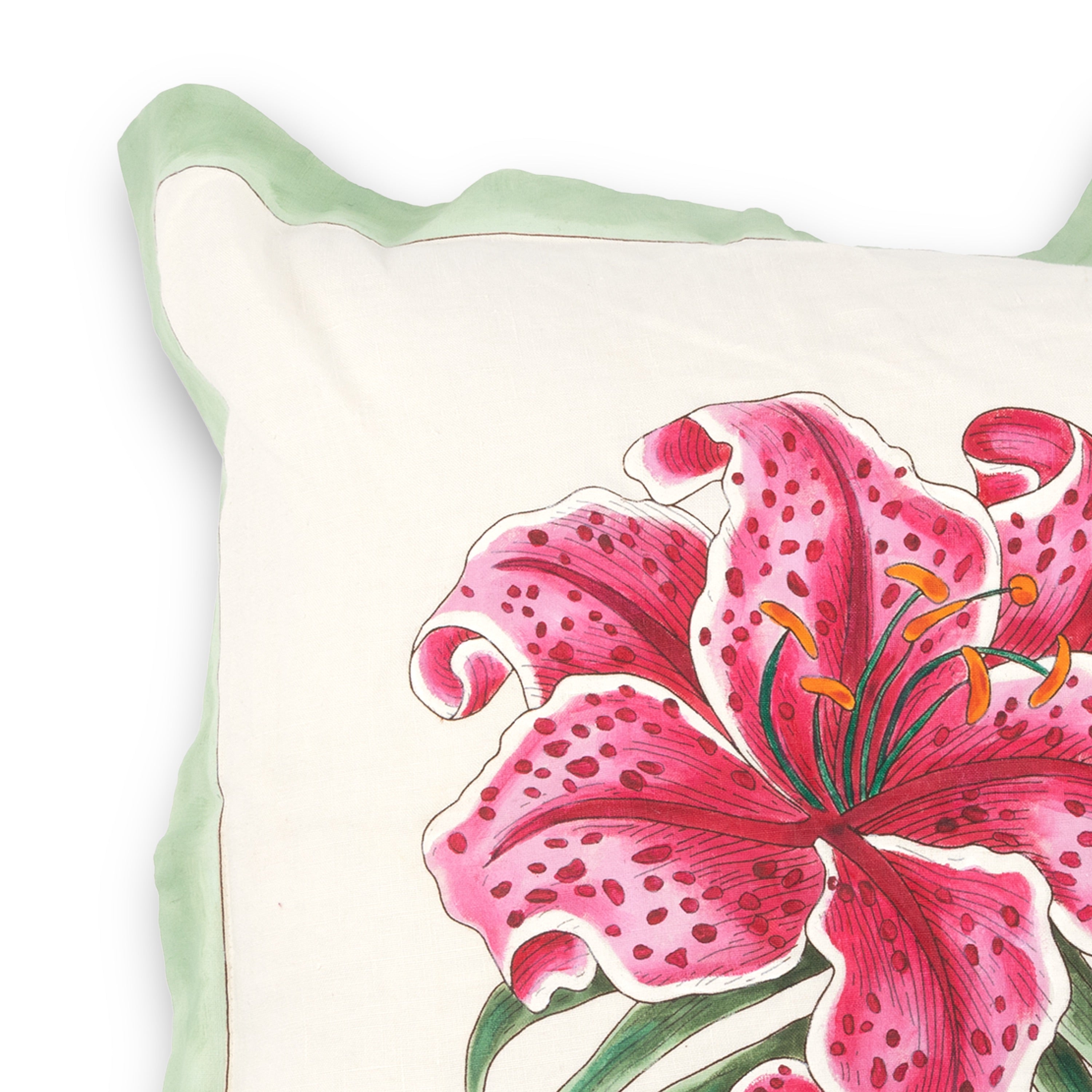 Idée Art Exclusive. Square Cushion With A Rose Motif. Large Size