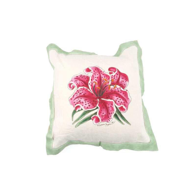 Idée Art Exclusive. Square Cushion With A Rose Motif. Large Size