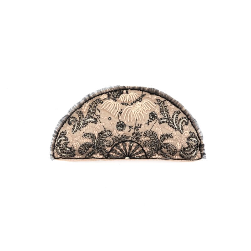 Idée Art Exclusive. Half Round Embroidered Cushion. Medium Size