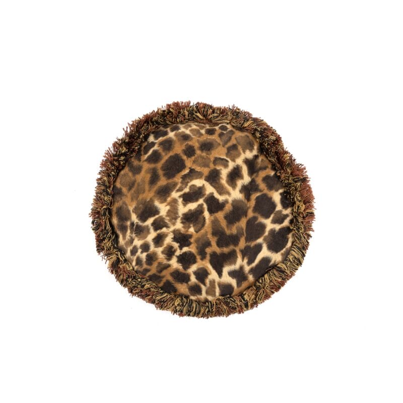 Idée Art Exclusive. Round Cushion with Leopard Print. Large Size