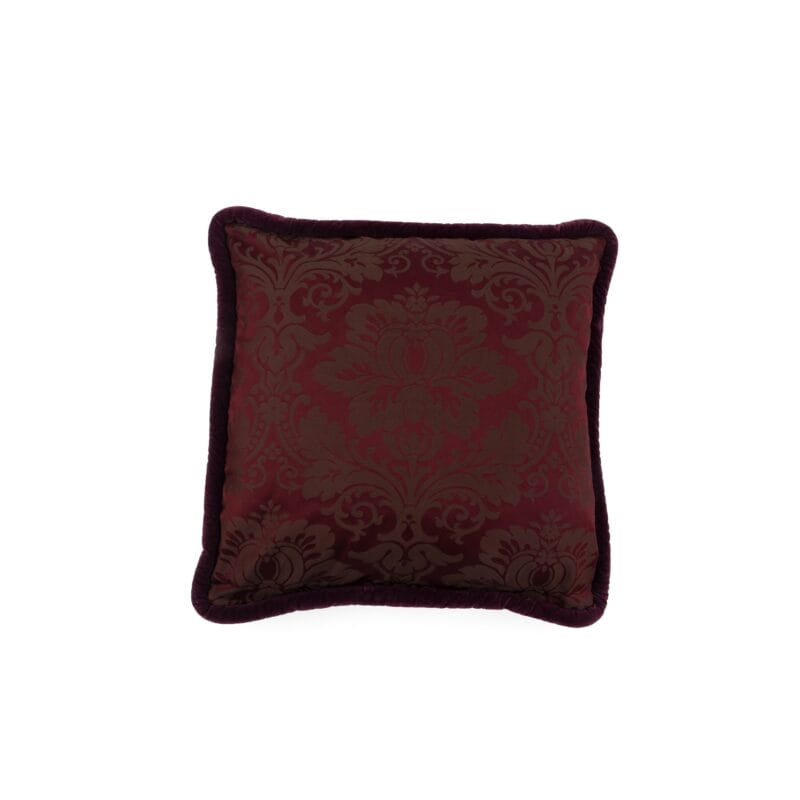 Idée Art Exclusive. Square Burgundy Brocade Cushion. Large Size