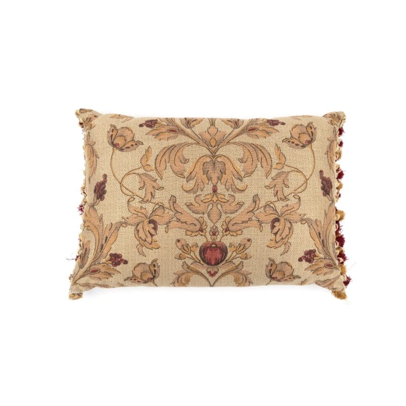 Idée Art Exclusive. Rectangular Cushion With Floral Motif. Beige Colour. Large Size