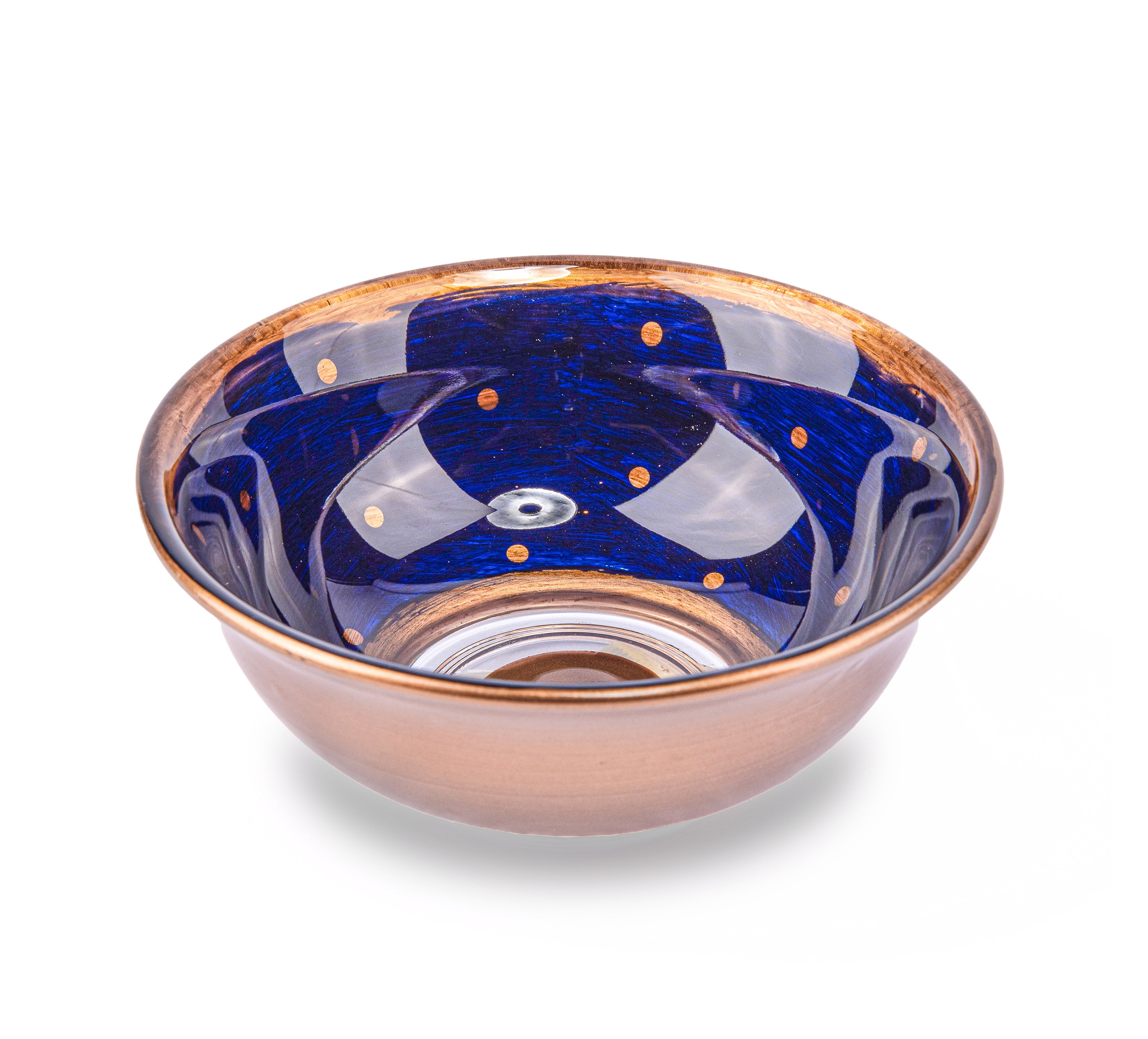 Idée Art Exclusive. Glass Decorative Bowl with Gold Leaf. Small Size