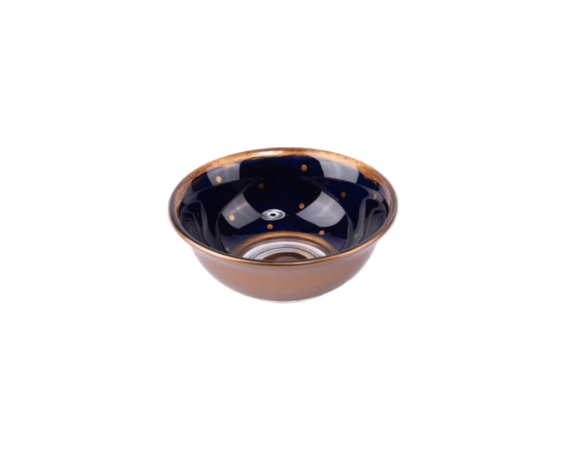 Idée Art Exclusive. Glass Decorative Bowl with Gold Leaf. Small Size