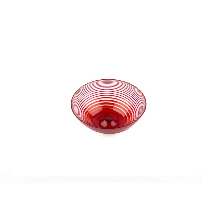 Idée Art Exclusive. Red Glass Decorative Bowl. Small Size