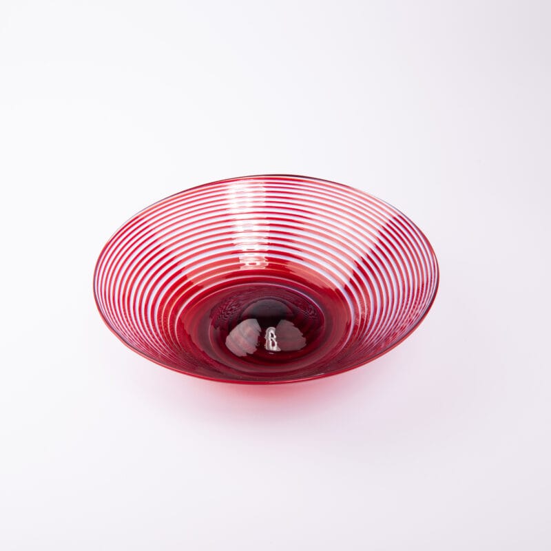 Idée Art Exclusive. Stripped Glass Decorative Bowl. Large Size