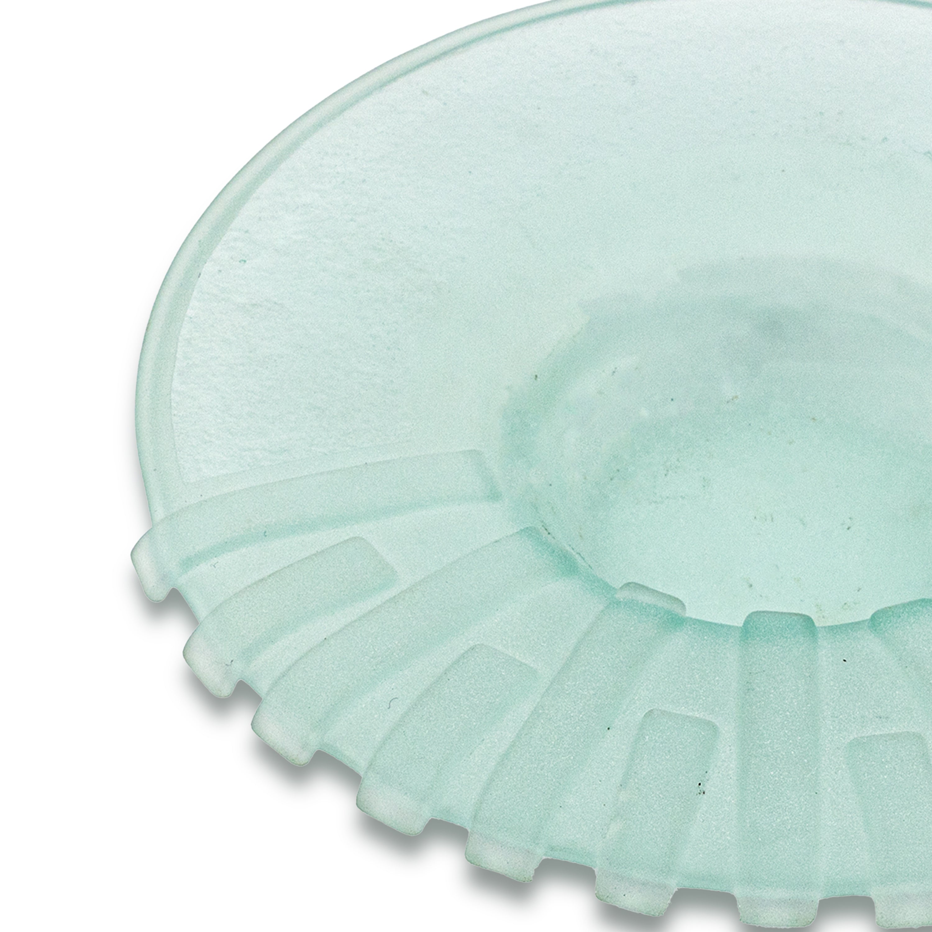 Idée Art Exclusive. Round Frosted Crystal Plate. Medium Size