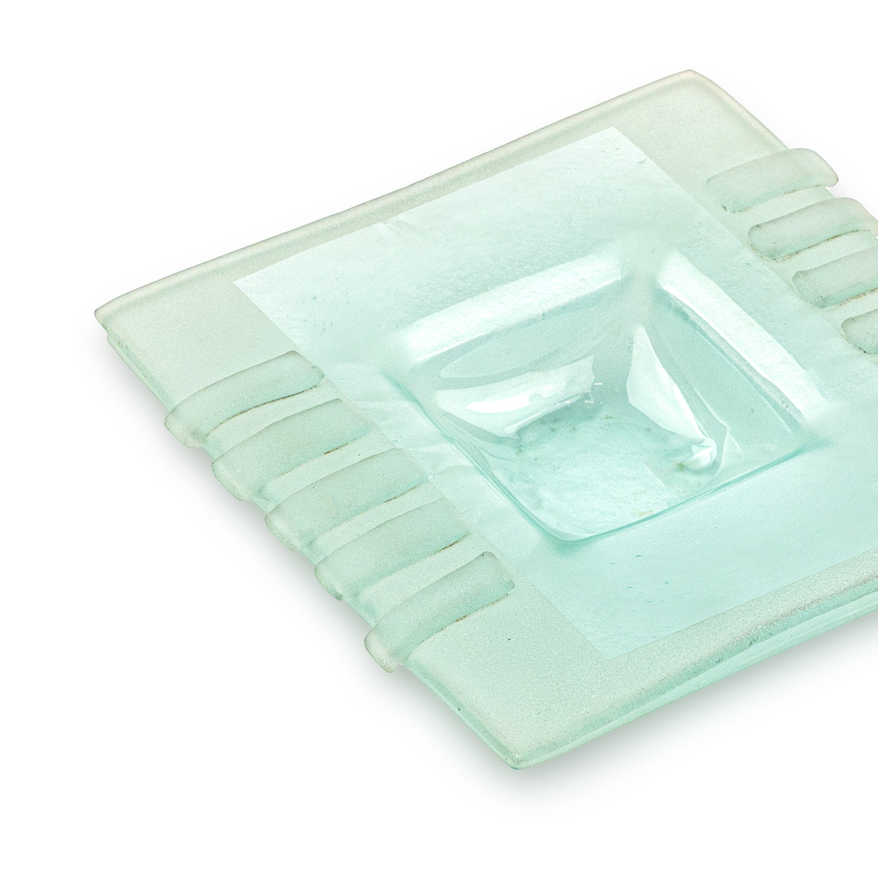Idée Art Exclusive. Square Frosted Crystal Plate. Small Size