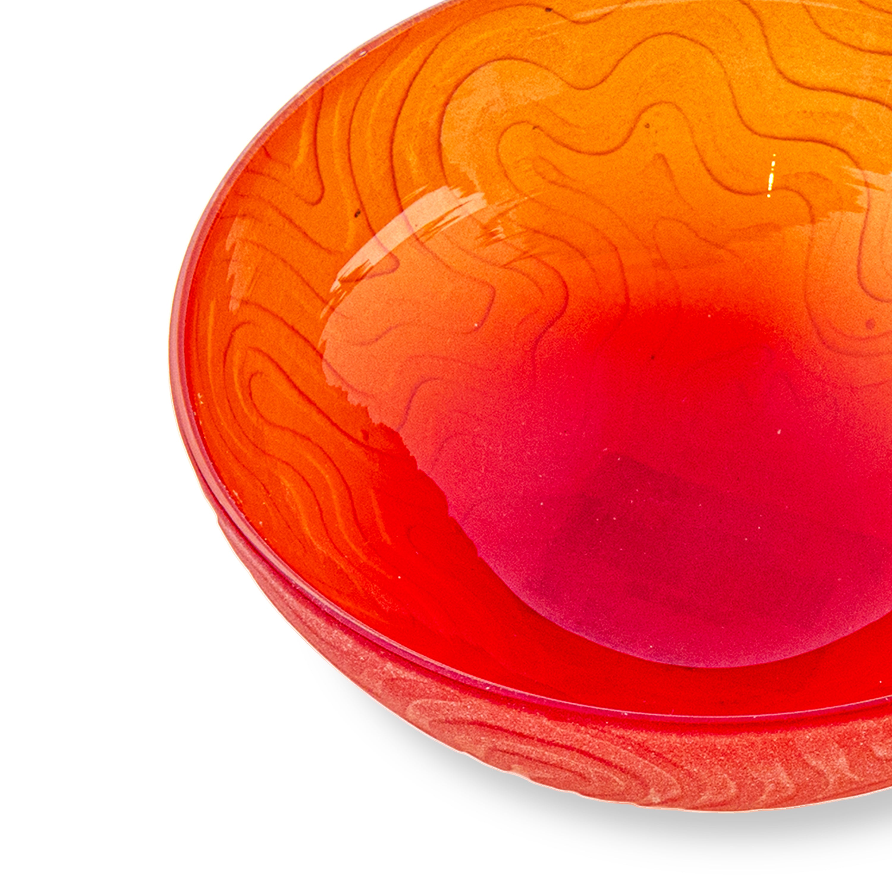 Idée Art Exclusive. Orange Glass Decorative Bowl. Small Size