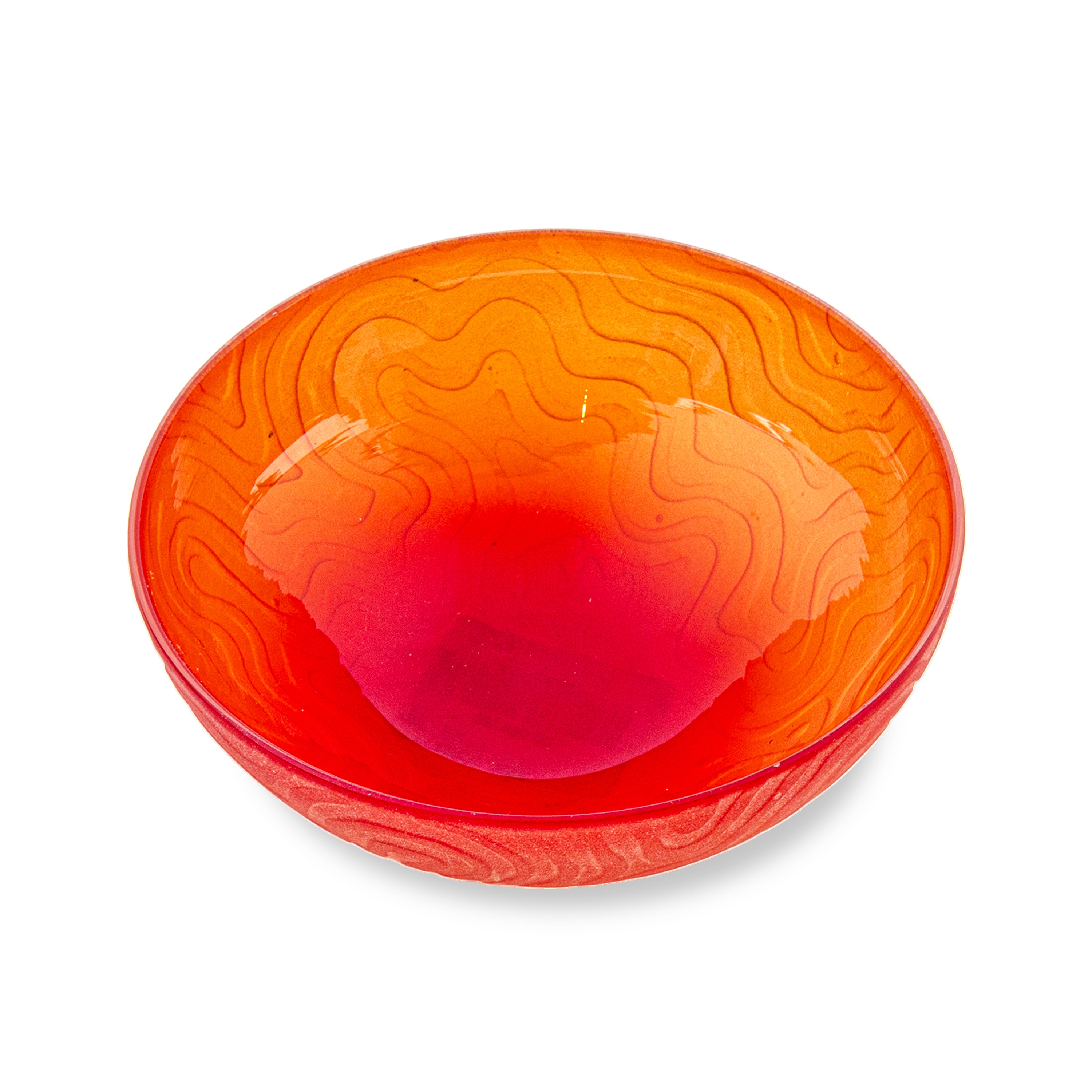 Idée Art Exclusive. Orange Glass Decorative Bowl. Small Size