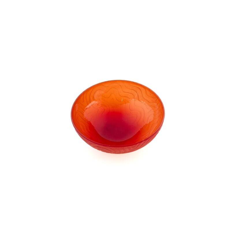 Idée Art Exclusive. Orange Glass Decorative Bowl. Small Size