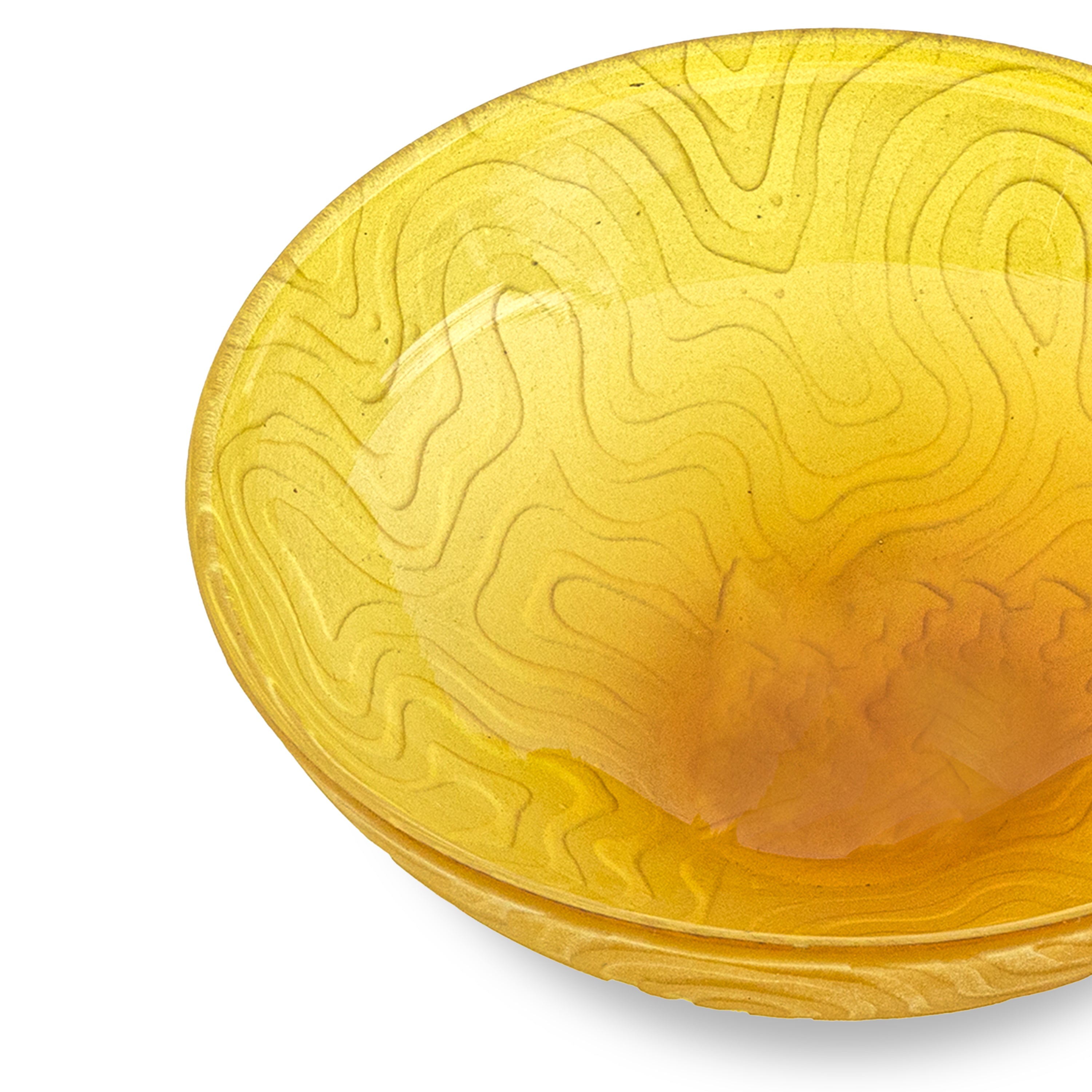 Idée Art Exclusive. Yellow Glass Decorative Bowl. Small Size