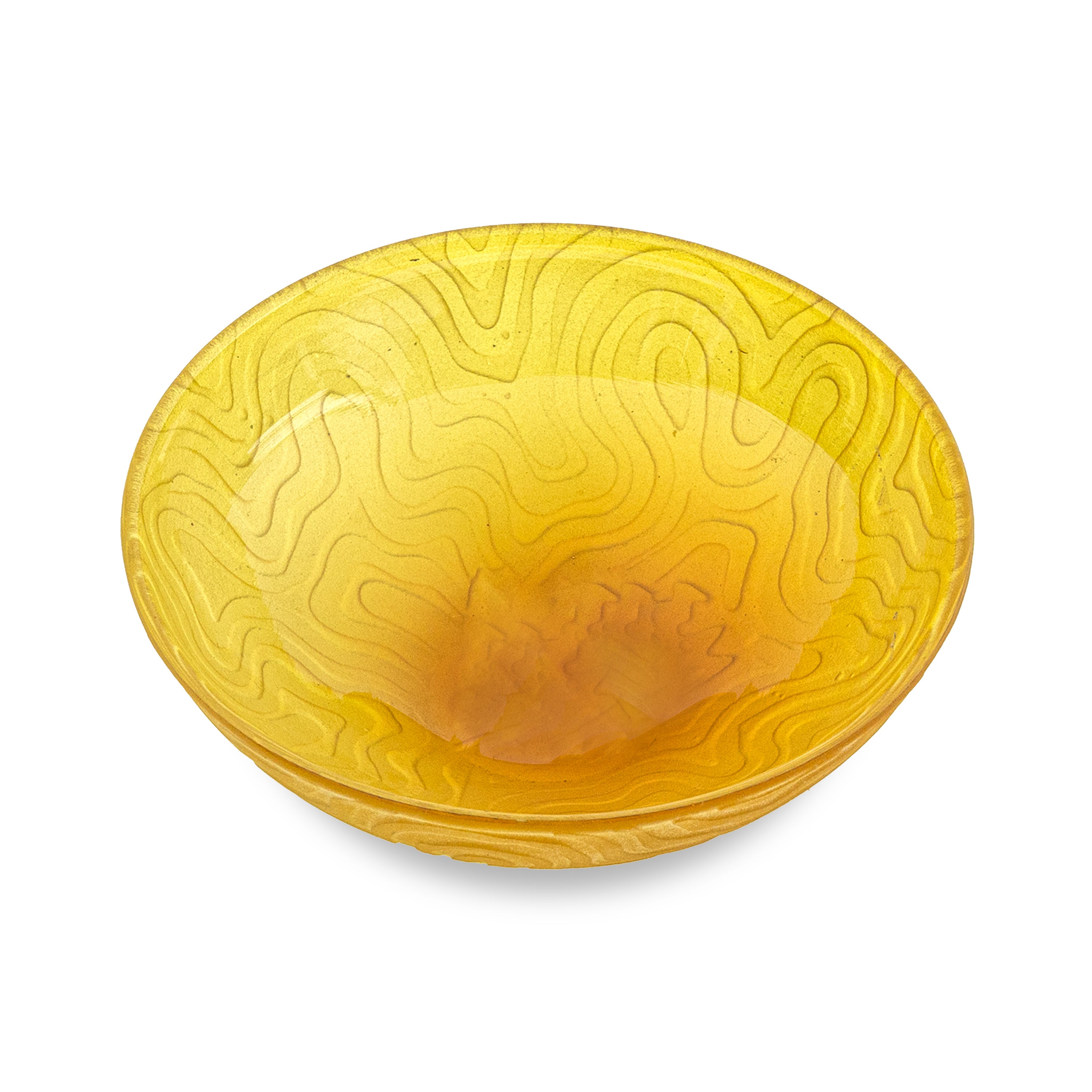 Idée Art Exclusive. Yellow Glass Decorative Bowl. Small Size