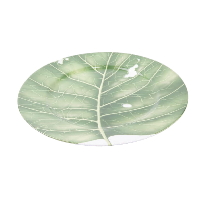 Idée Art Exclusive. Porcelain Decorative Plate with Leaf Design. Large Size