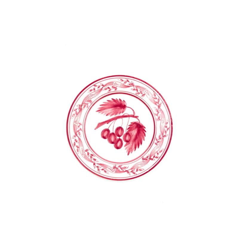 Idée Art Exclusive. Red Porcelain Decorative Plate. Medium Size