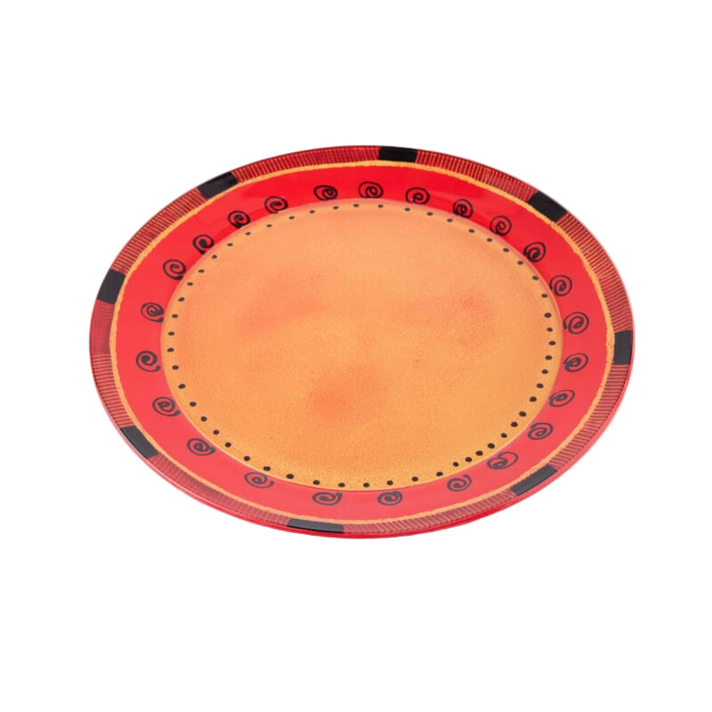 Idée Art Exclusive. Red Glass Decorative Plate. Large Size
