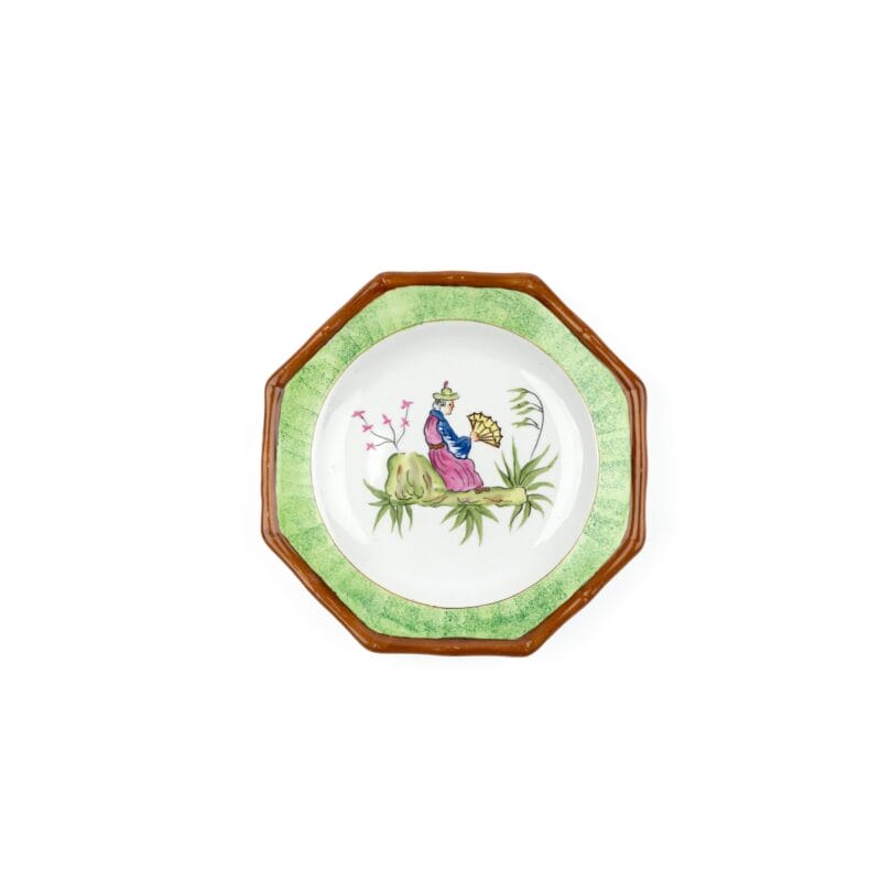 Idée Art Exclusive. Porcelain Decorative Plate with Woman on Branch Illustration. Medium Size