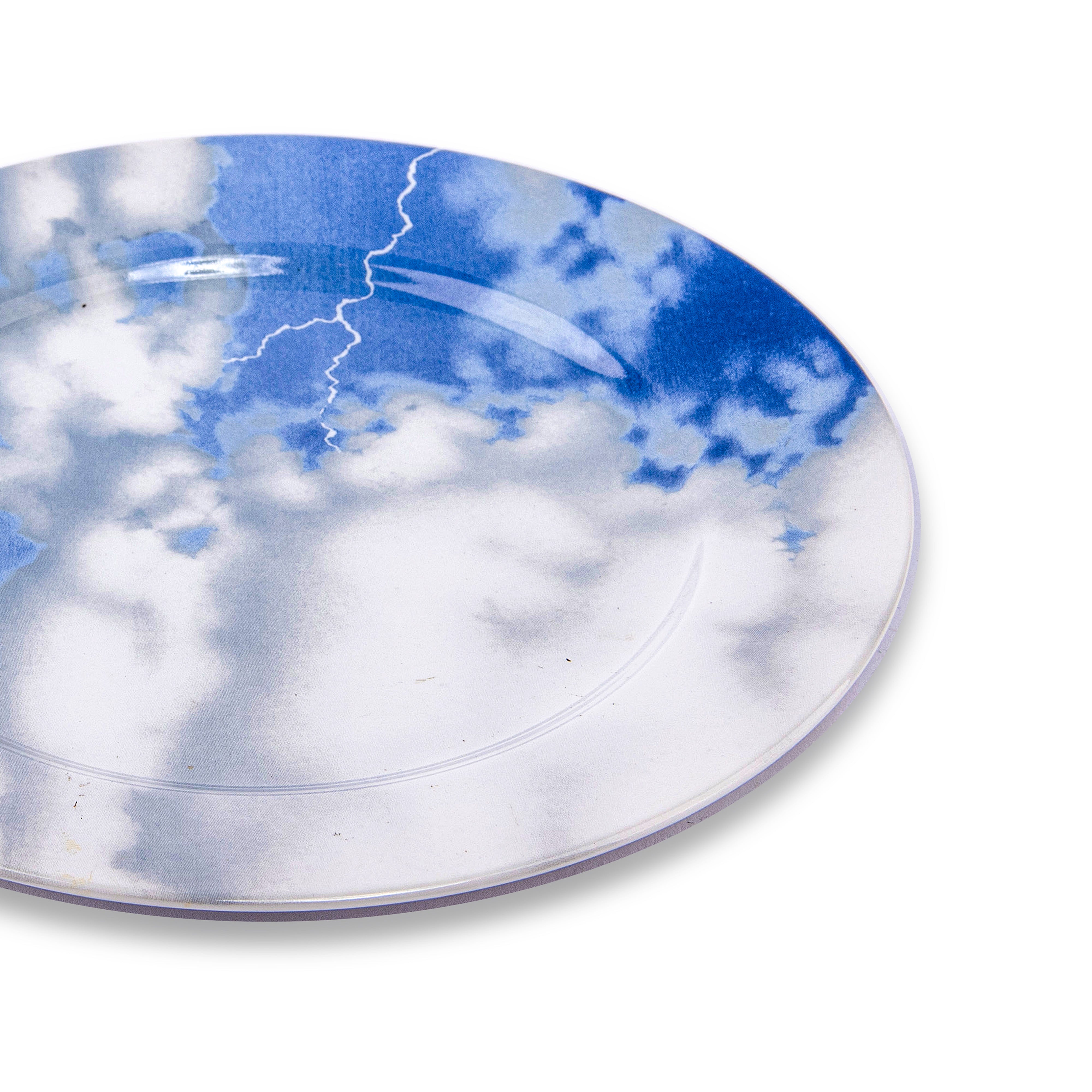 Idée Art Exclusive. Porcelain Decorative Plate with Clouds Design. Medium Size