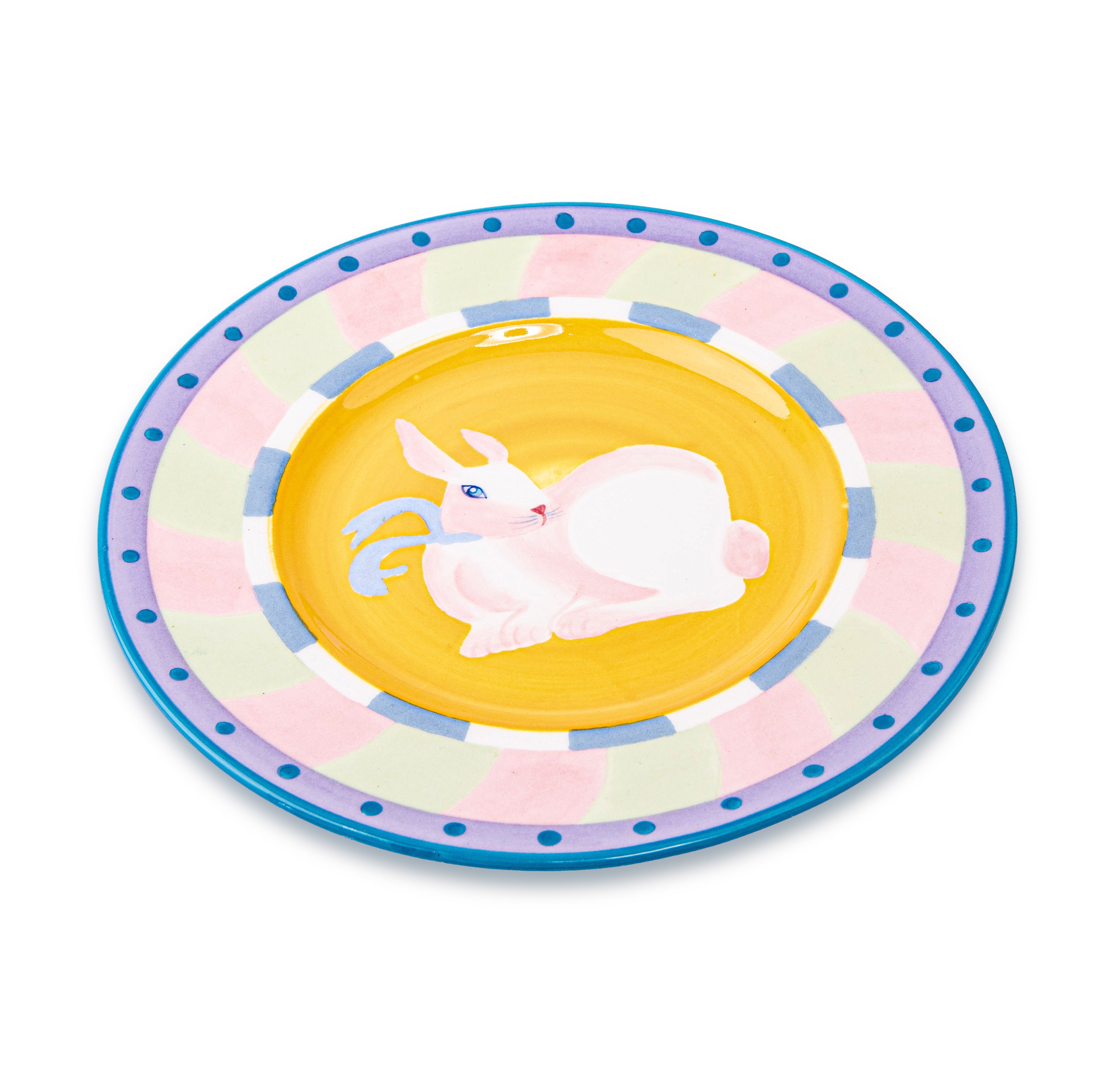 Idée Art Exclusive. Porcelain Decorative Plate with Bunny Design. Medium Size
