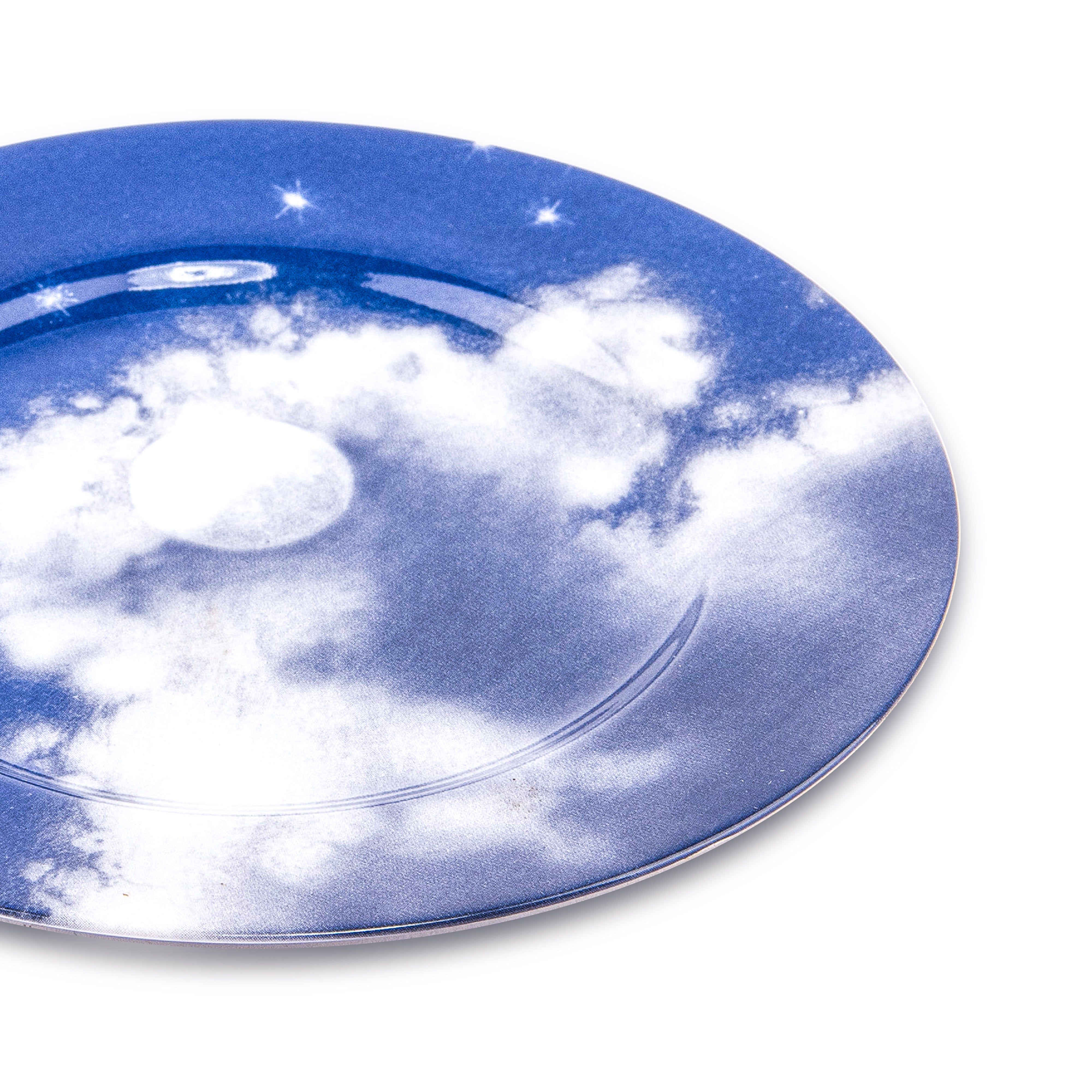 Idée Art Exclusive. Porcelain Decorative Plate with Clouds & Moon Design. Medium Size