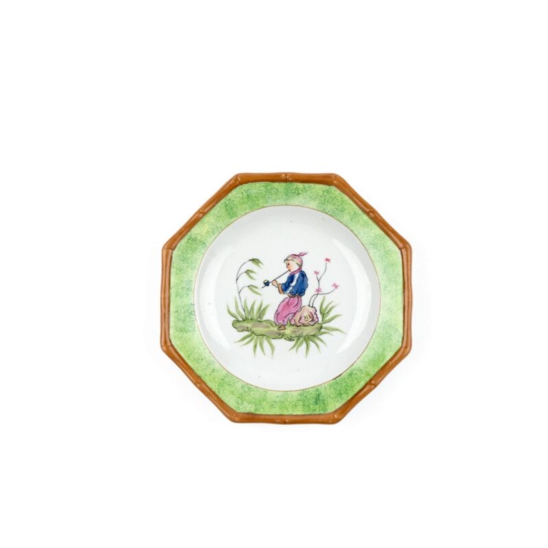 Idée Art Exclusive. Porcelain Decorative Plate with Woman on Branch Illustration. Medium Size