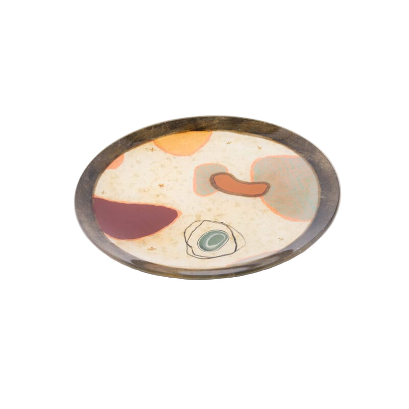 Idée Art Exclusive. Glass Decorative with Abstract Design. Medium Size