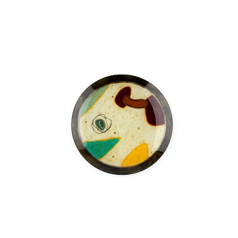 Idée Art Exclusive. Glass Decorative Plated with Abstract Design. Medium Size