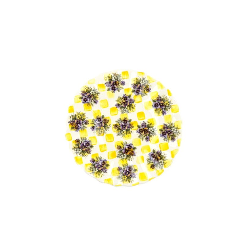 Idée Art Exclusive. Porcelain Decorative Plate with Flower Illustration. Medium Size