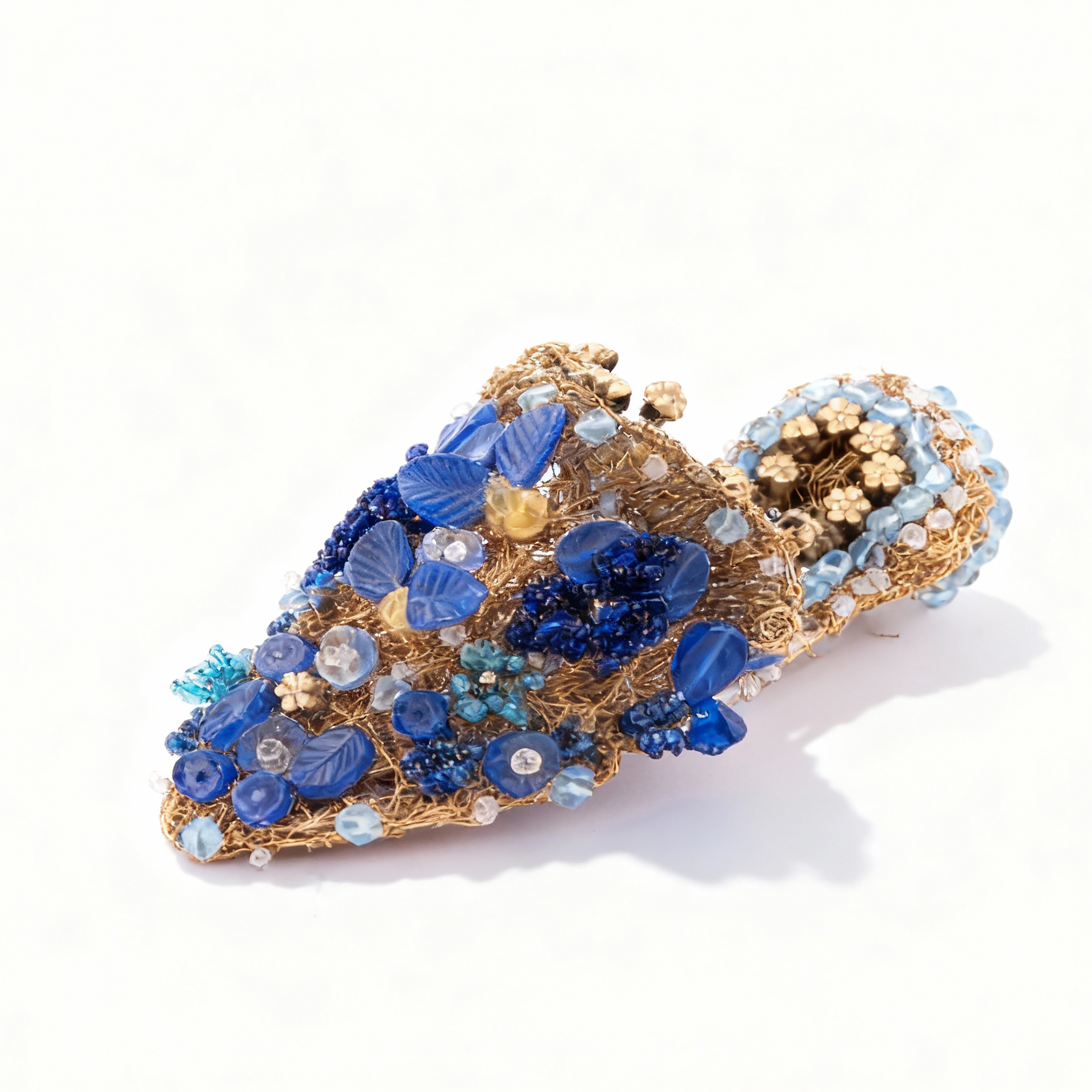 Idée Art Exclusive. Shoe Shaped Figurine Studded with Blue Swarovski. Small Size