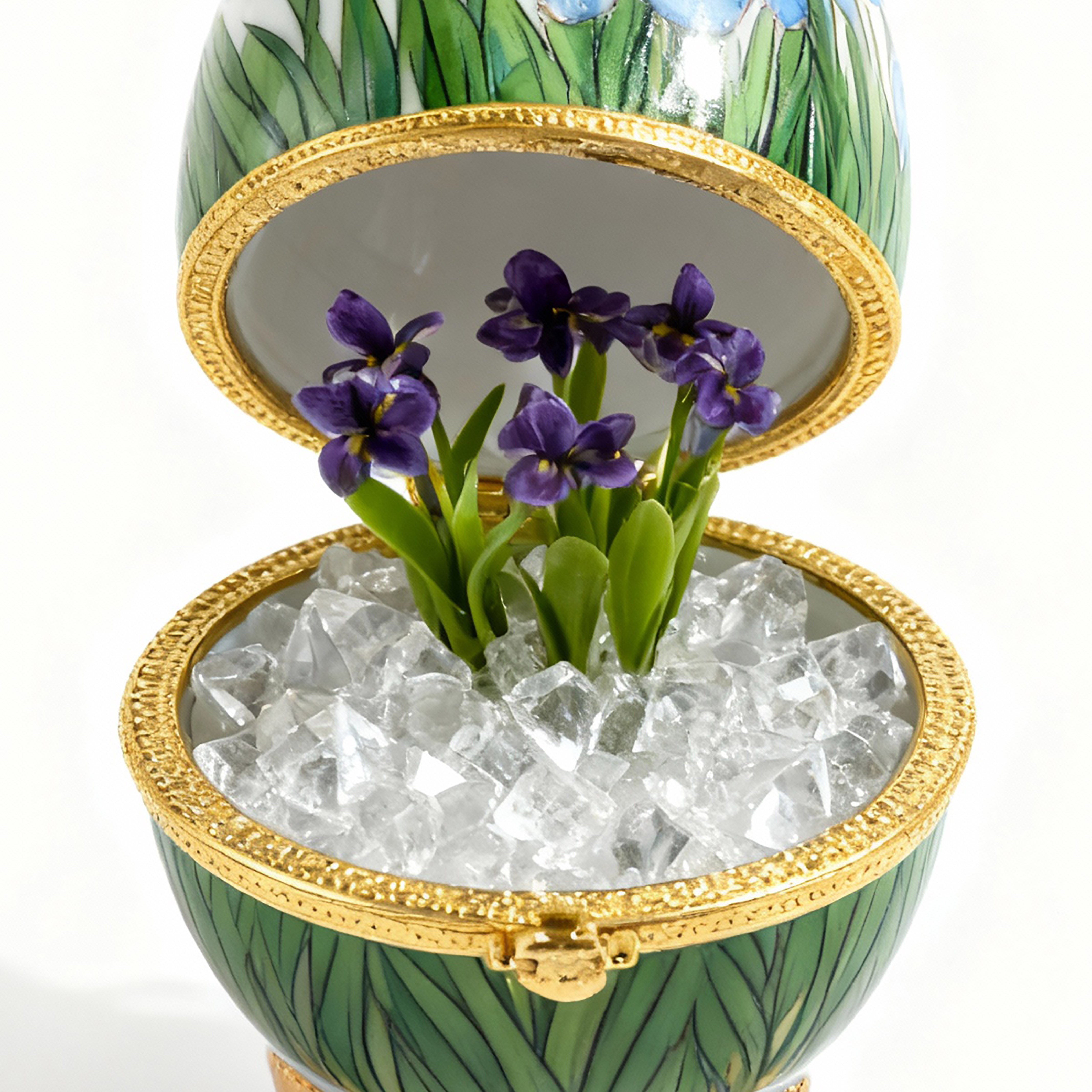 Idée Art Exclusive. Hand Painted Souvenir Box in an Egg Shape. Small Size