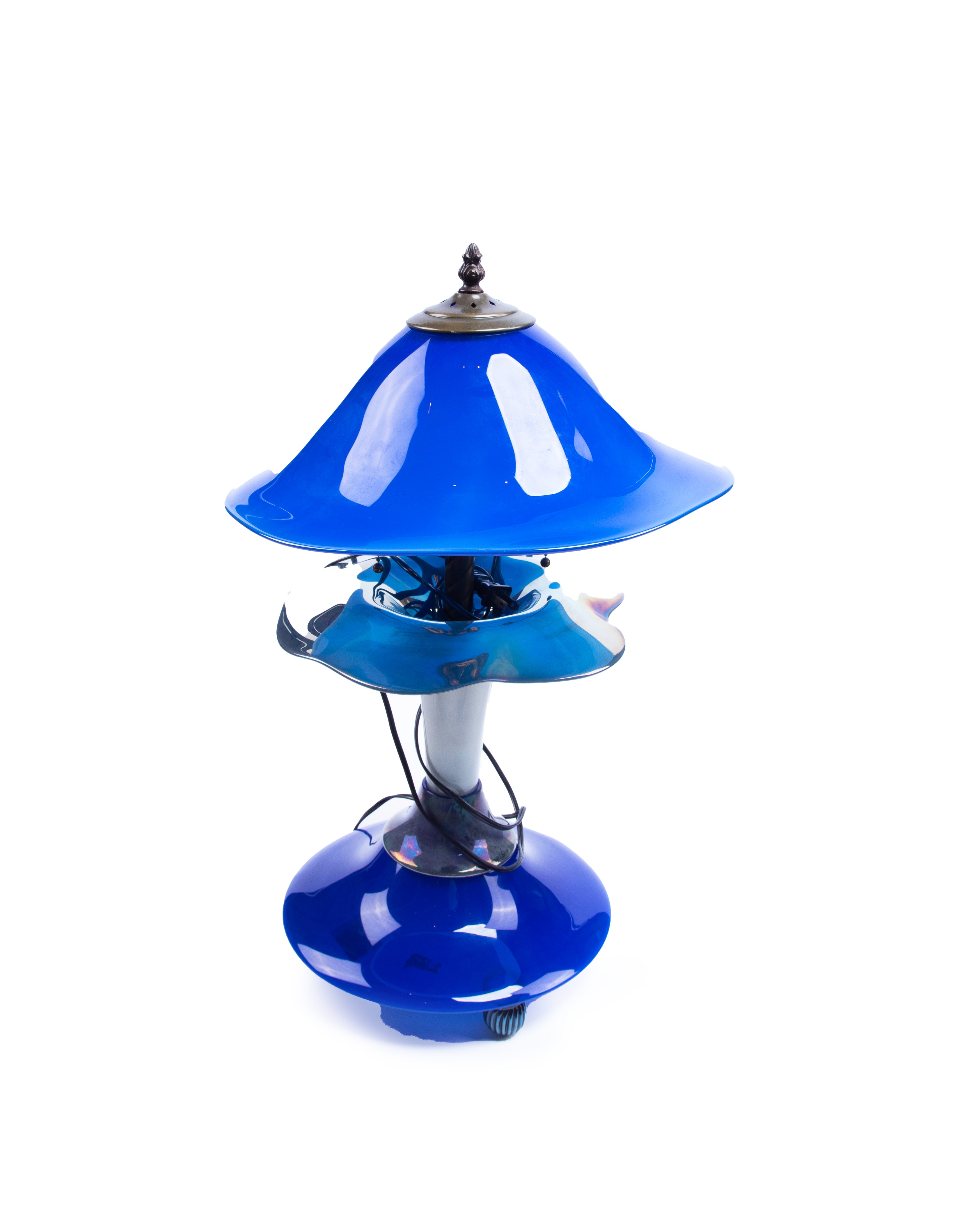 Idée Art Exclusive. Blue Glass Lamp. Large Size