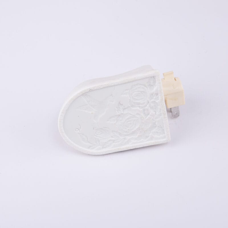 Idée Art Exclusive. Porcelain Lamp Hand Carved with Floral Design. Small Size