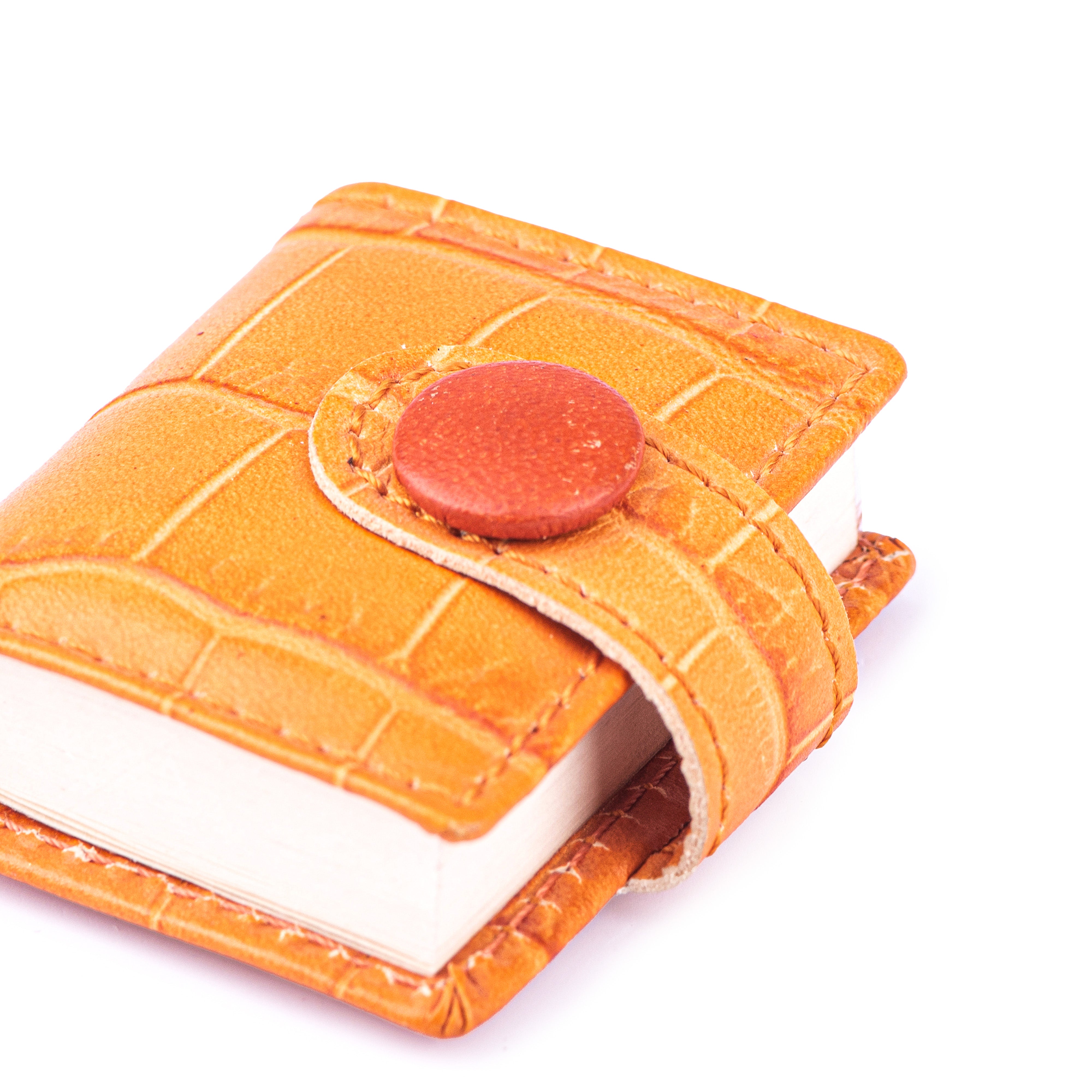 Idée Art Exclusive. Orange Leather Notebook. Small Size