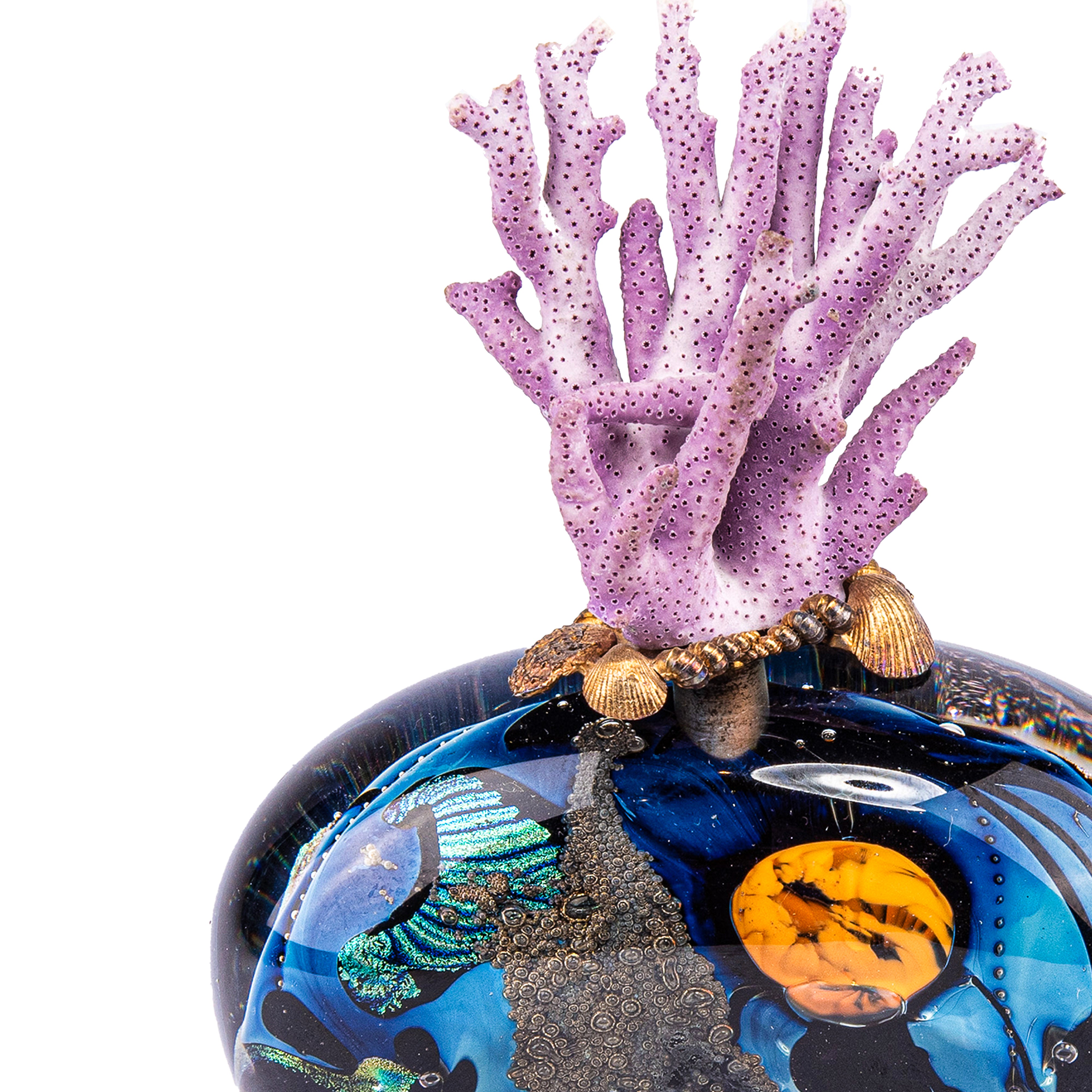 Idée Art Exclusive. Handmade Crystal Perfume Bottle in The Shape of Sea Coral. 5 ml