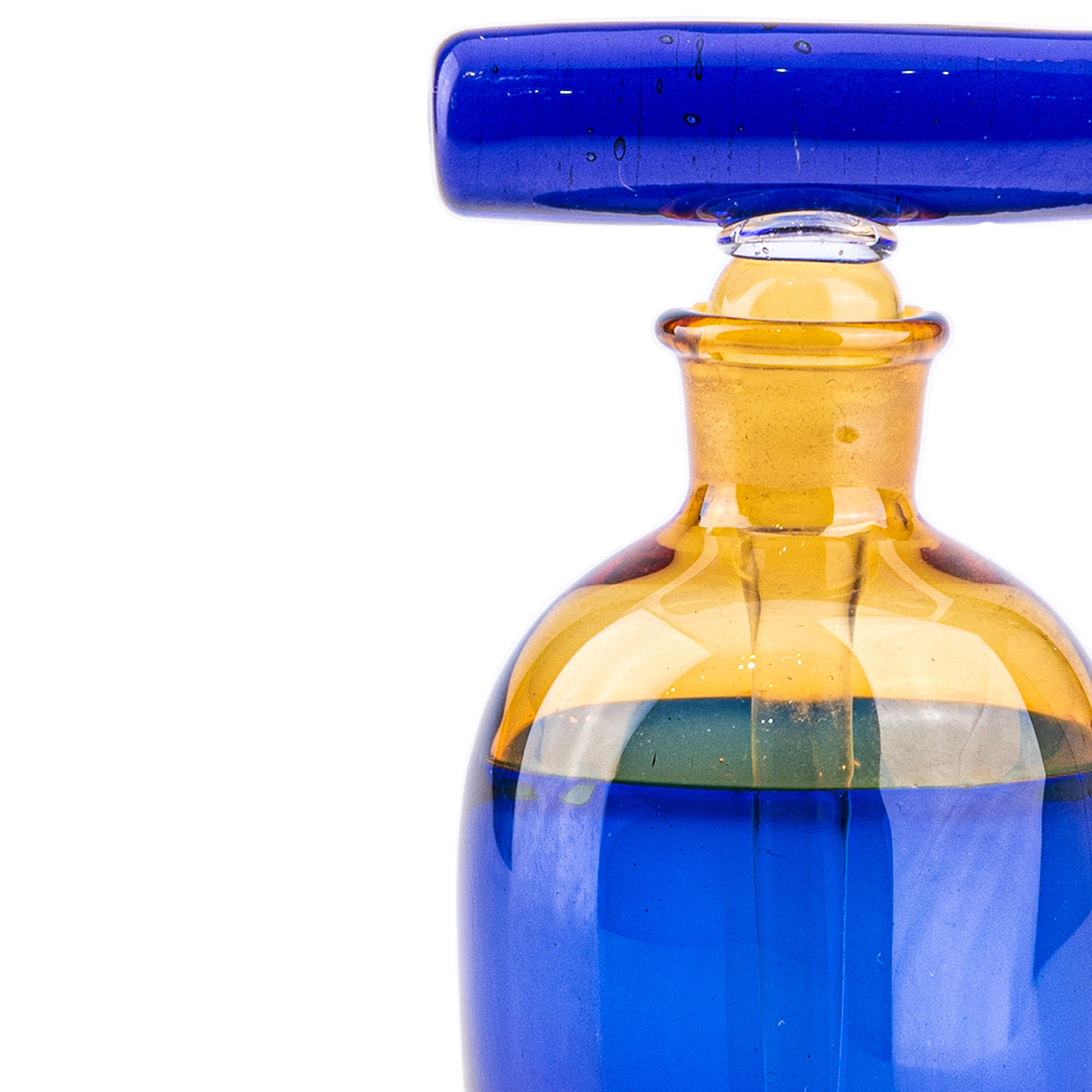 Idée Art Exclusive. Blue Murano Glass Perfume Bottle Cylindrical Shape. 50 ml