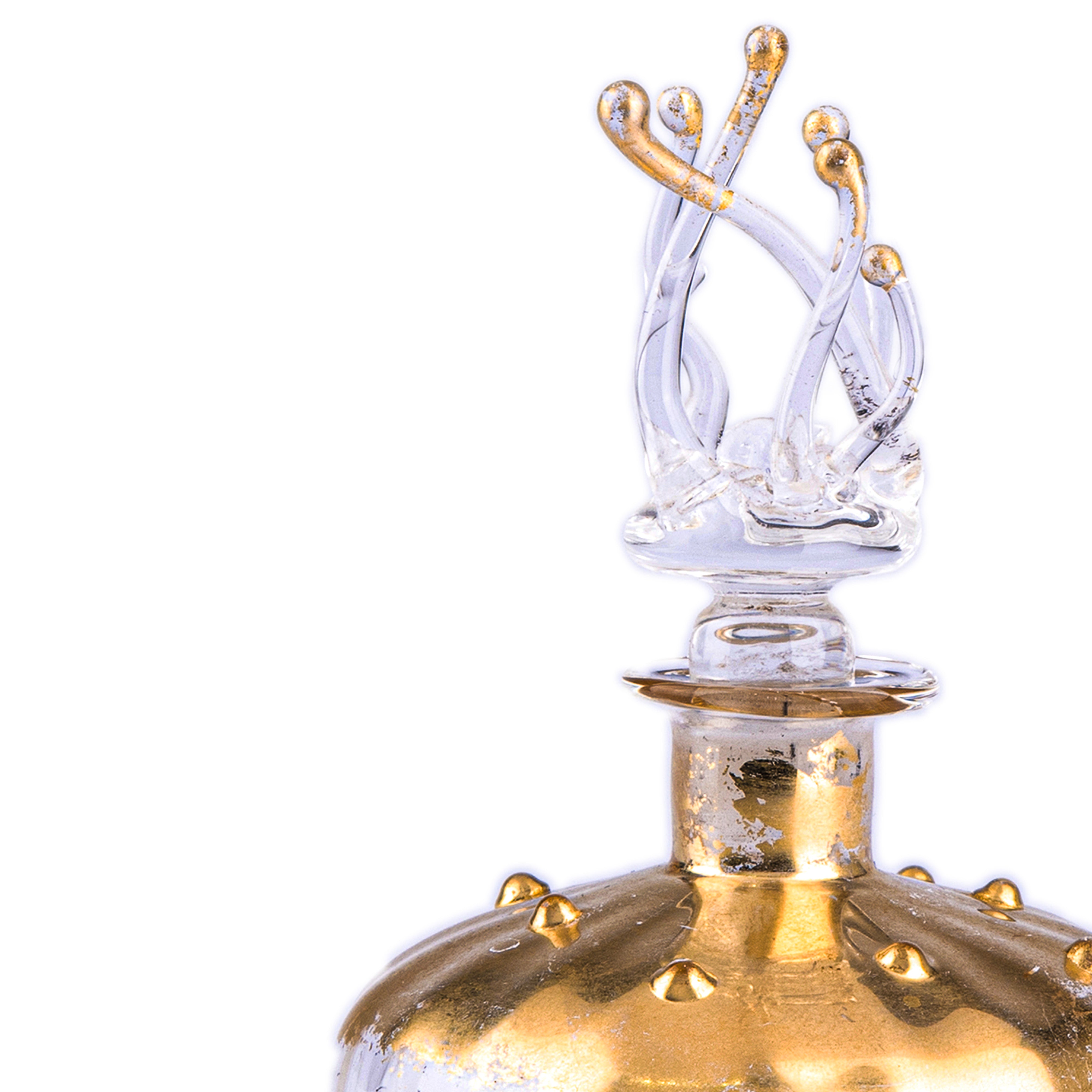 Idée Art Exclusive. Murano Glass Perfume Bottle Designed with Coral Shaped Lid. 80 ml