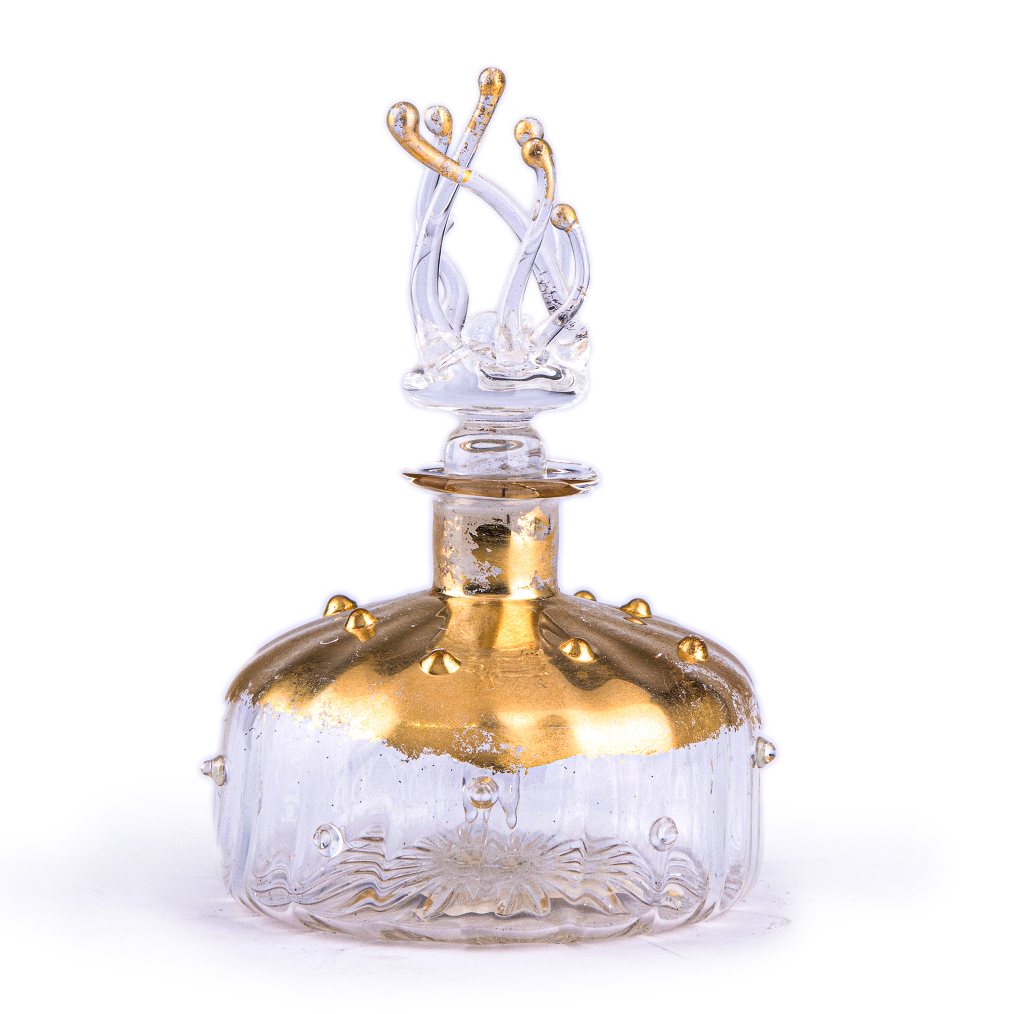 Idée Art Exclusive. Murano Glass Perfume Bottle Designed with Coral Shaped Lid. 80 ml