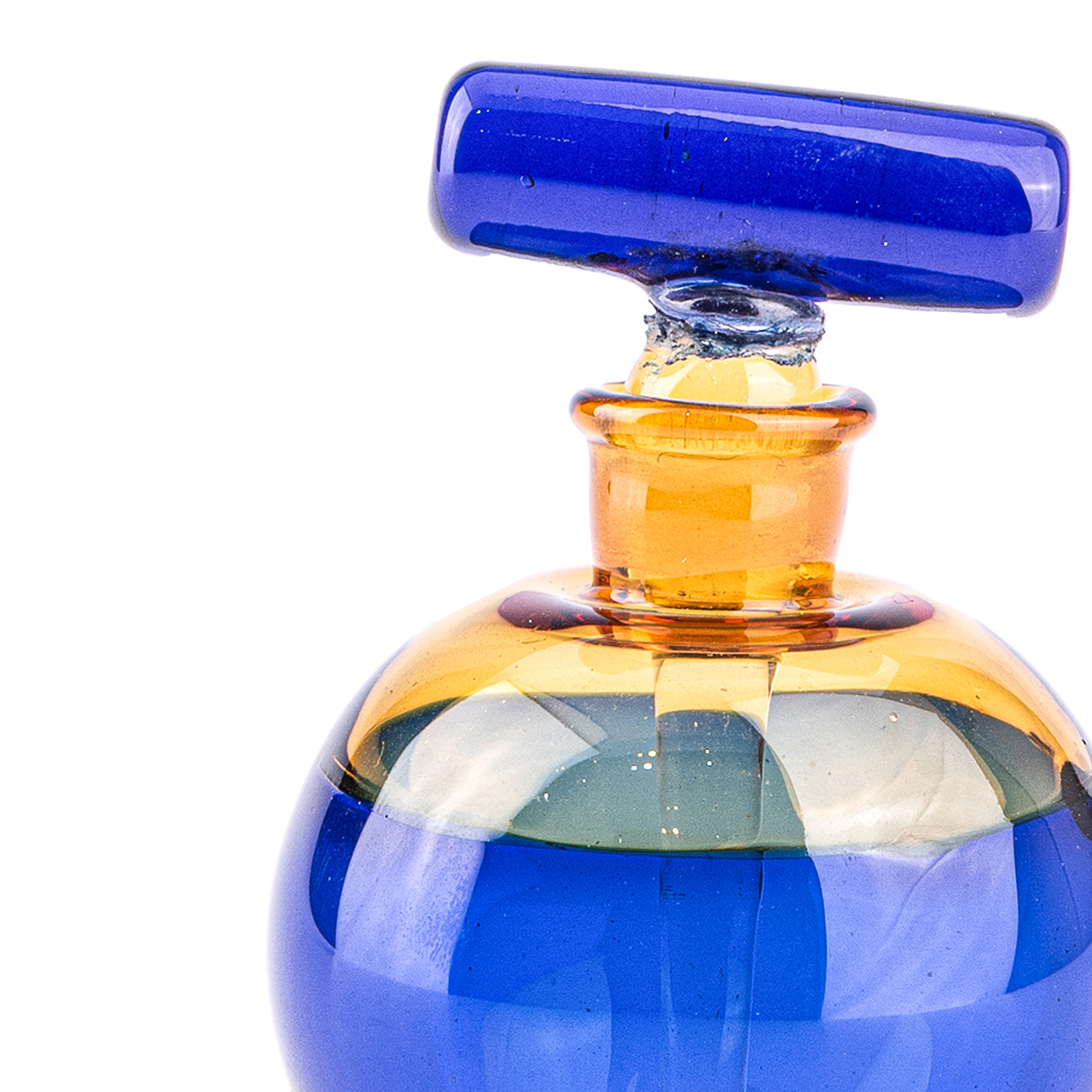 Idée Art Exclusive. Blue Murano Glass Perfume Bottle Rounded Shape. 50 ml