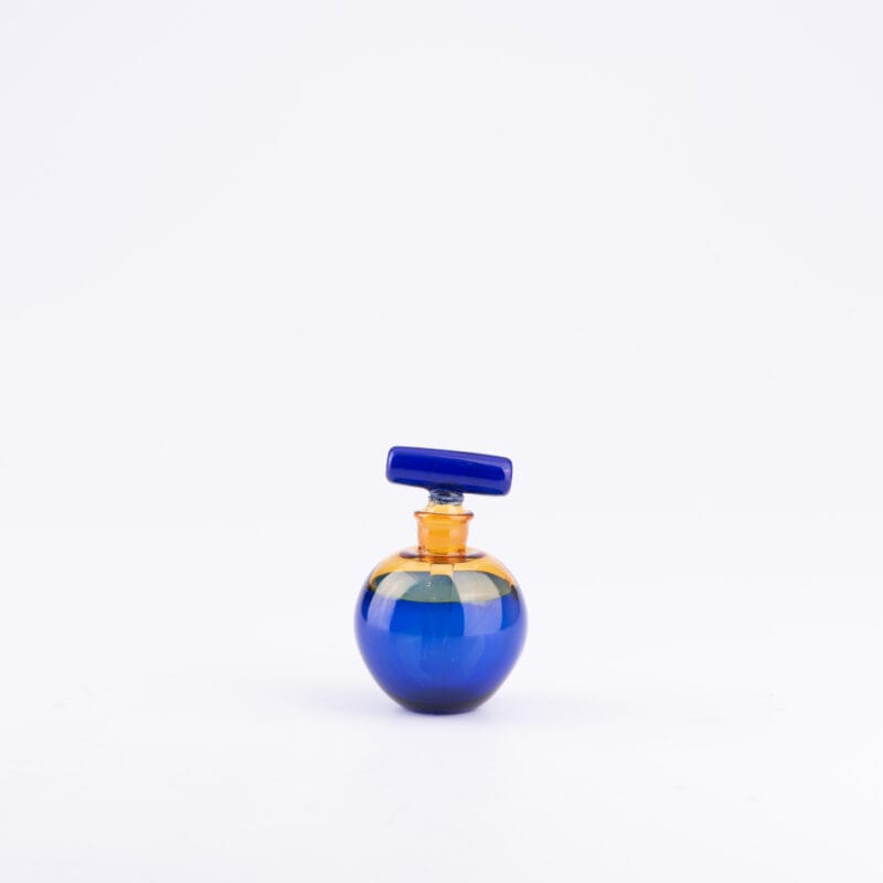 Idée Art Exclusive. Blue Murano Glass Perfume Bottle Rounded Shape. 50 ml